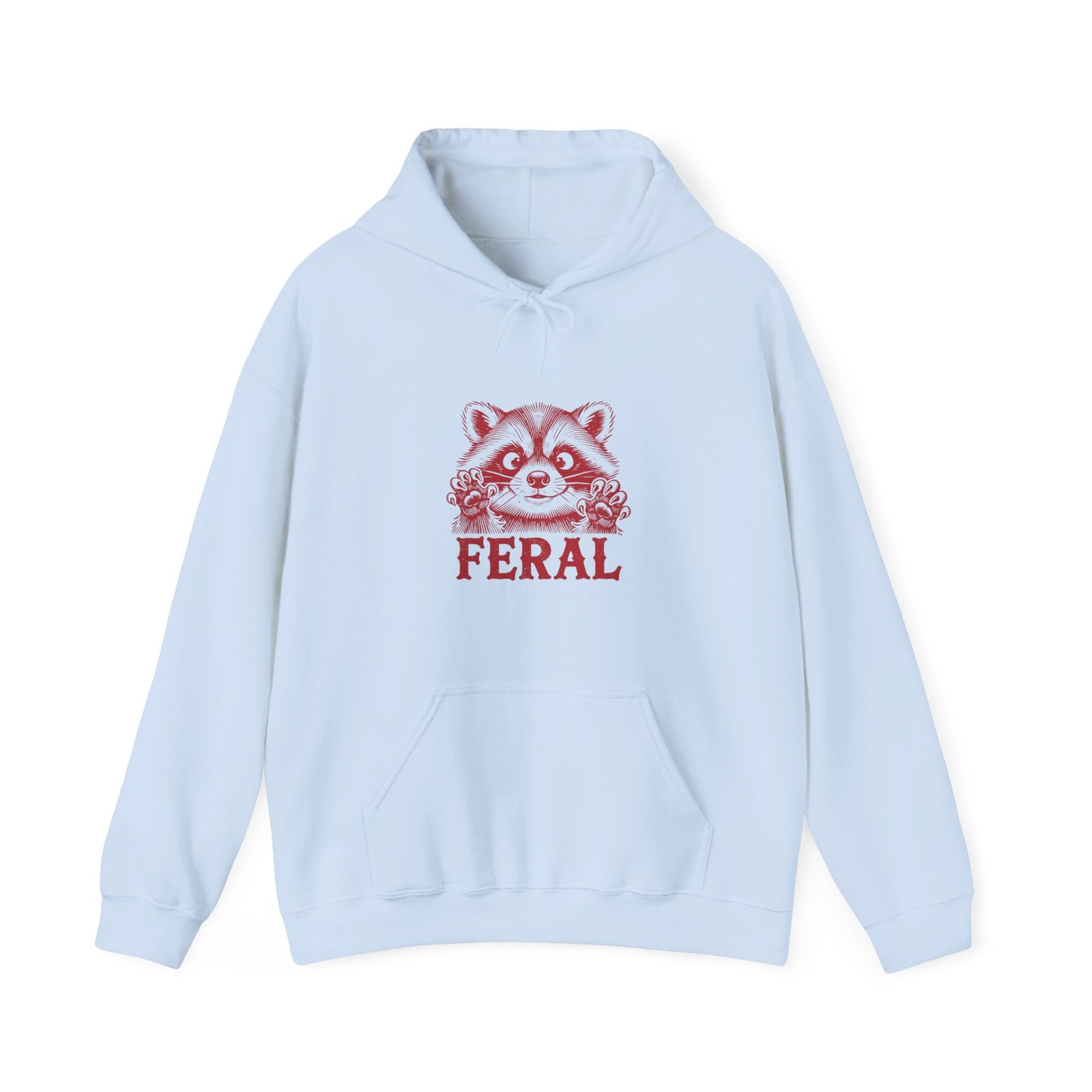 Feral Red Raccoon Bold Wildlife Illustration - Hoodie - Image 9