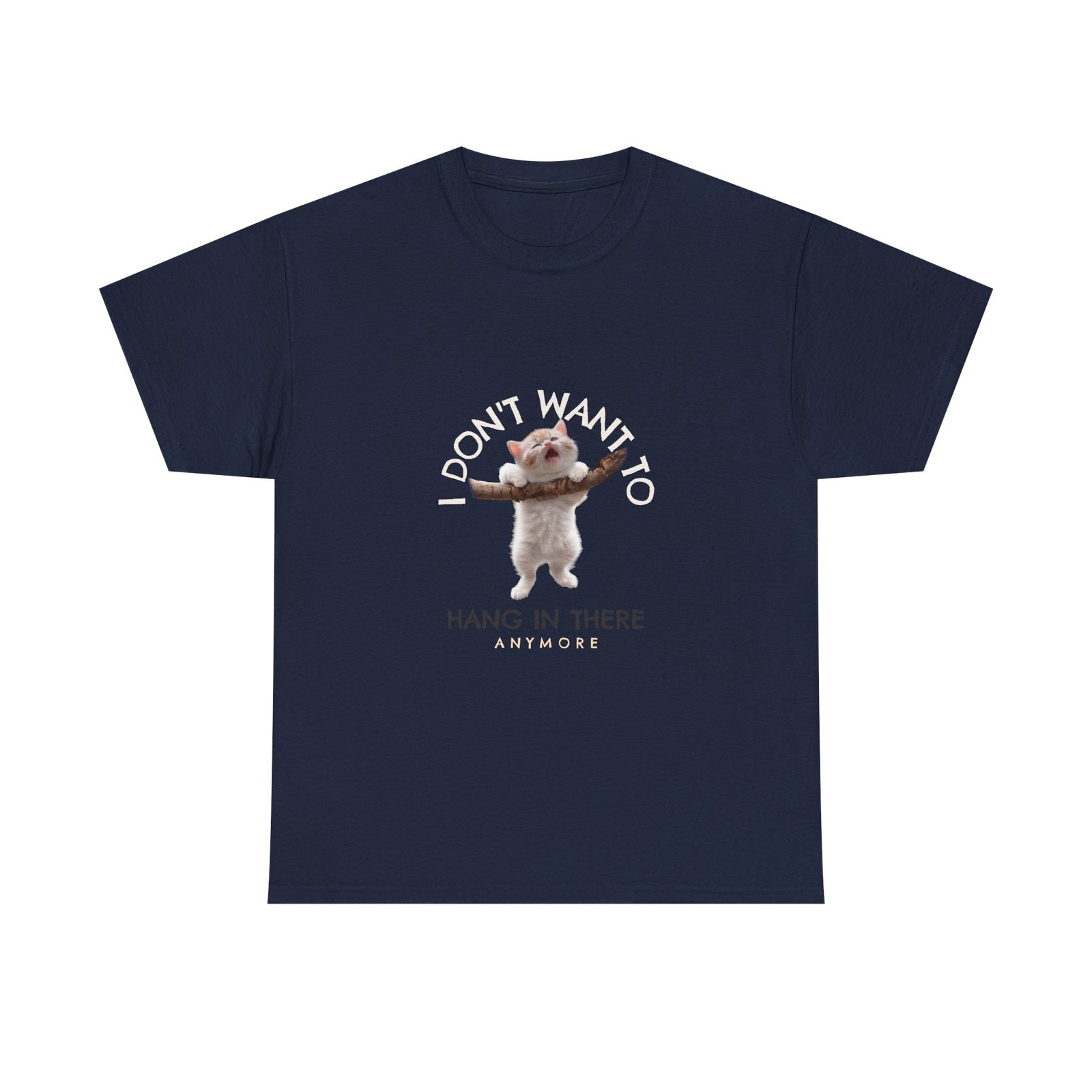 Cute Cat Hanging On Branch Motivational Illustration - T-shirt - Image 9