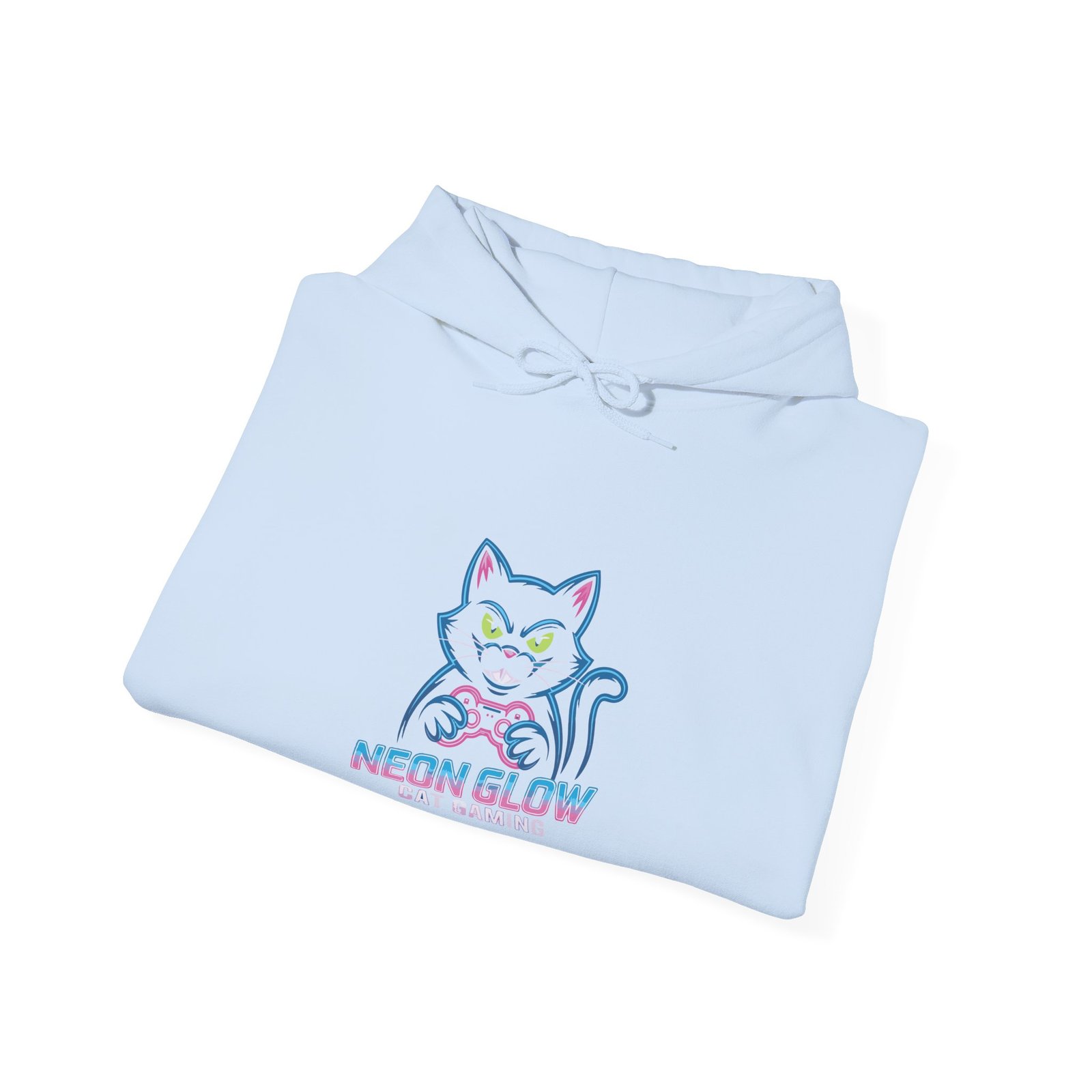 Neon Glow Cat with Gaming Vibes Cyberpunk Style - Hoodie - Image 12