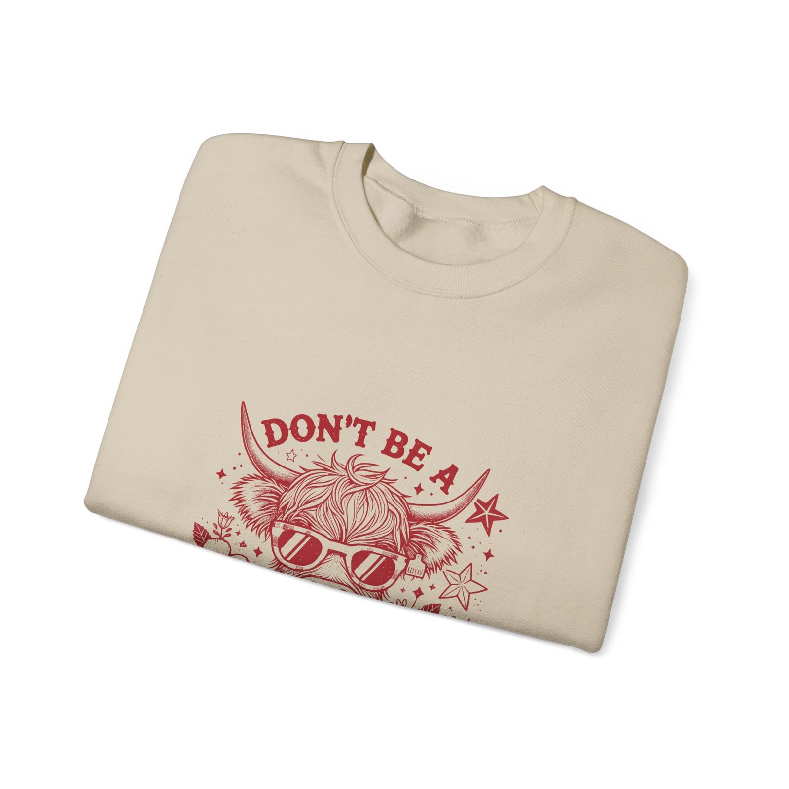 Don’t Be Salty Red Cow Funny Cartoon Design - Sweatshirt - Image 7