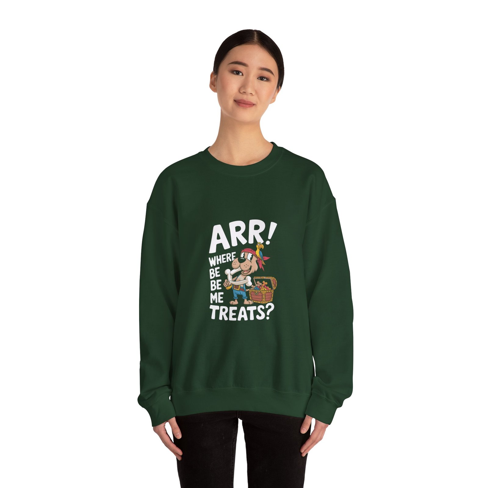 Cute Pirate Dog with Treasure Chest of Treats Illustration - Sweatshirt - Image 8