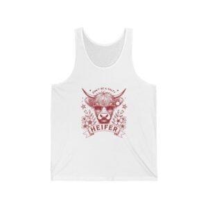 Vibrant Heifer Red Cow Illustration with Rustic Charm - Tank Top