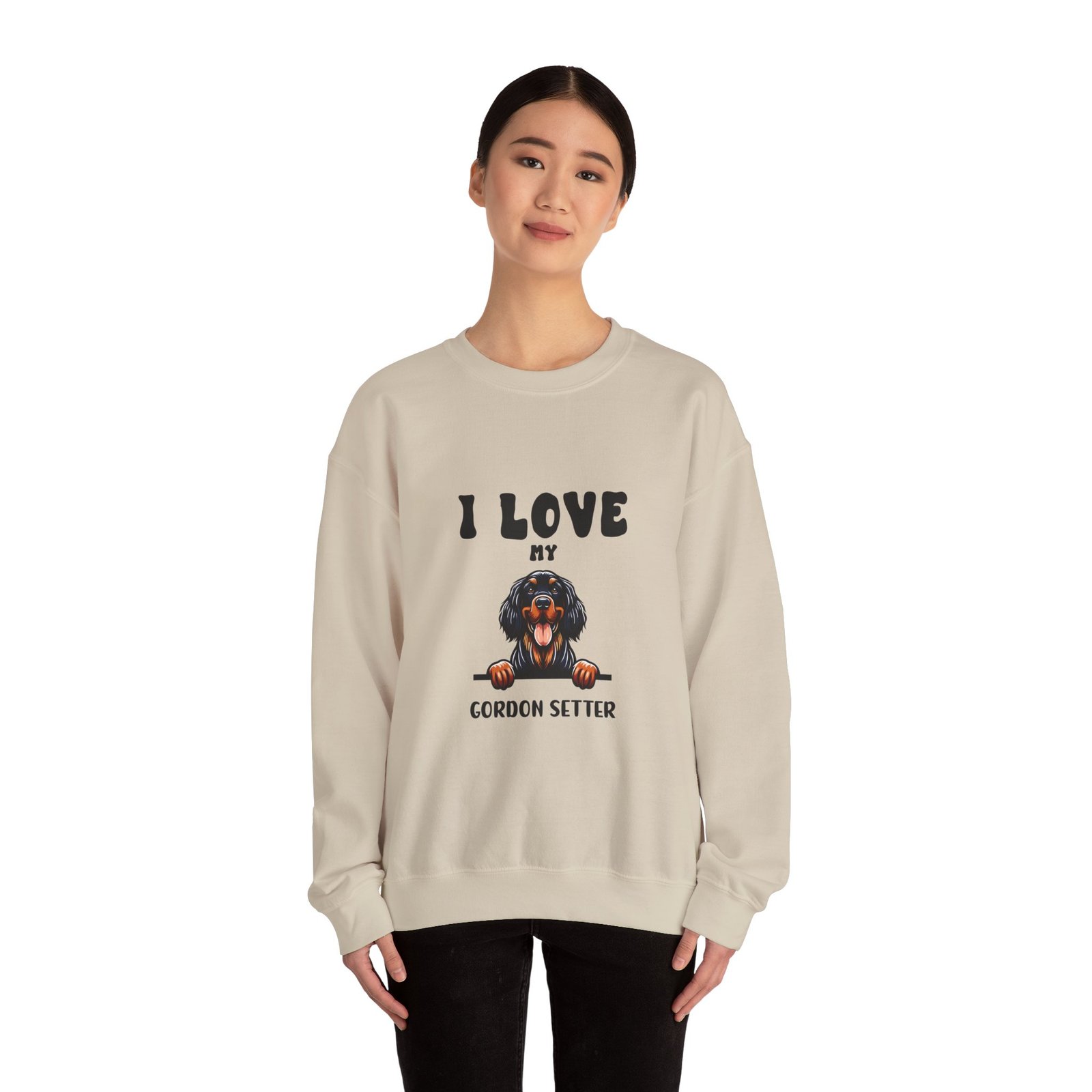 I Love Gordon Setter Heart and Paw Print Design - Sweatshirt - Image 8