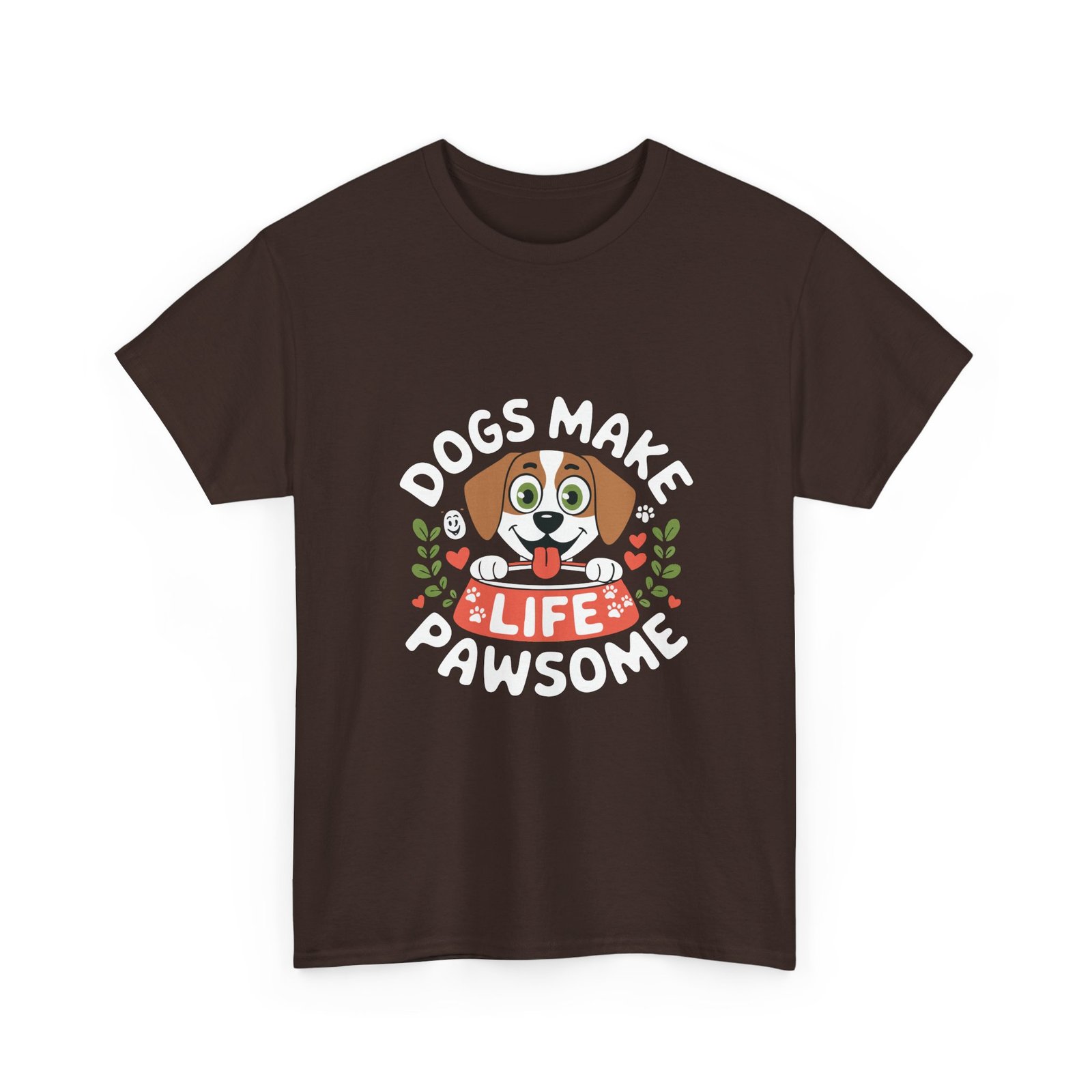 Cute Pawsome Life Cartoon Dog with Playful Expressions - T-shirt - Image 3