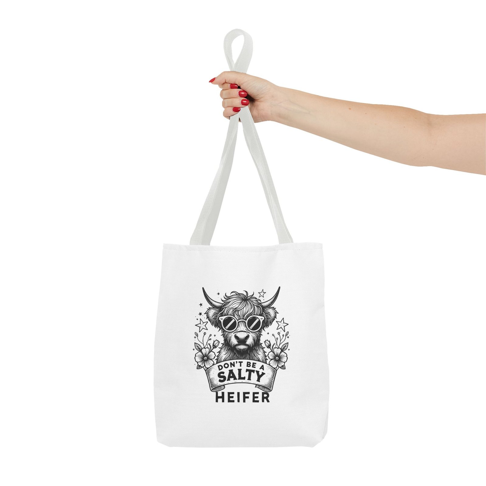 Don’t Be Salty Heifer Black Cow Wearing Cool Sunglasses Design - Tote Bag - Image 4