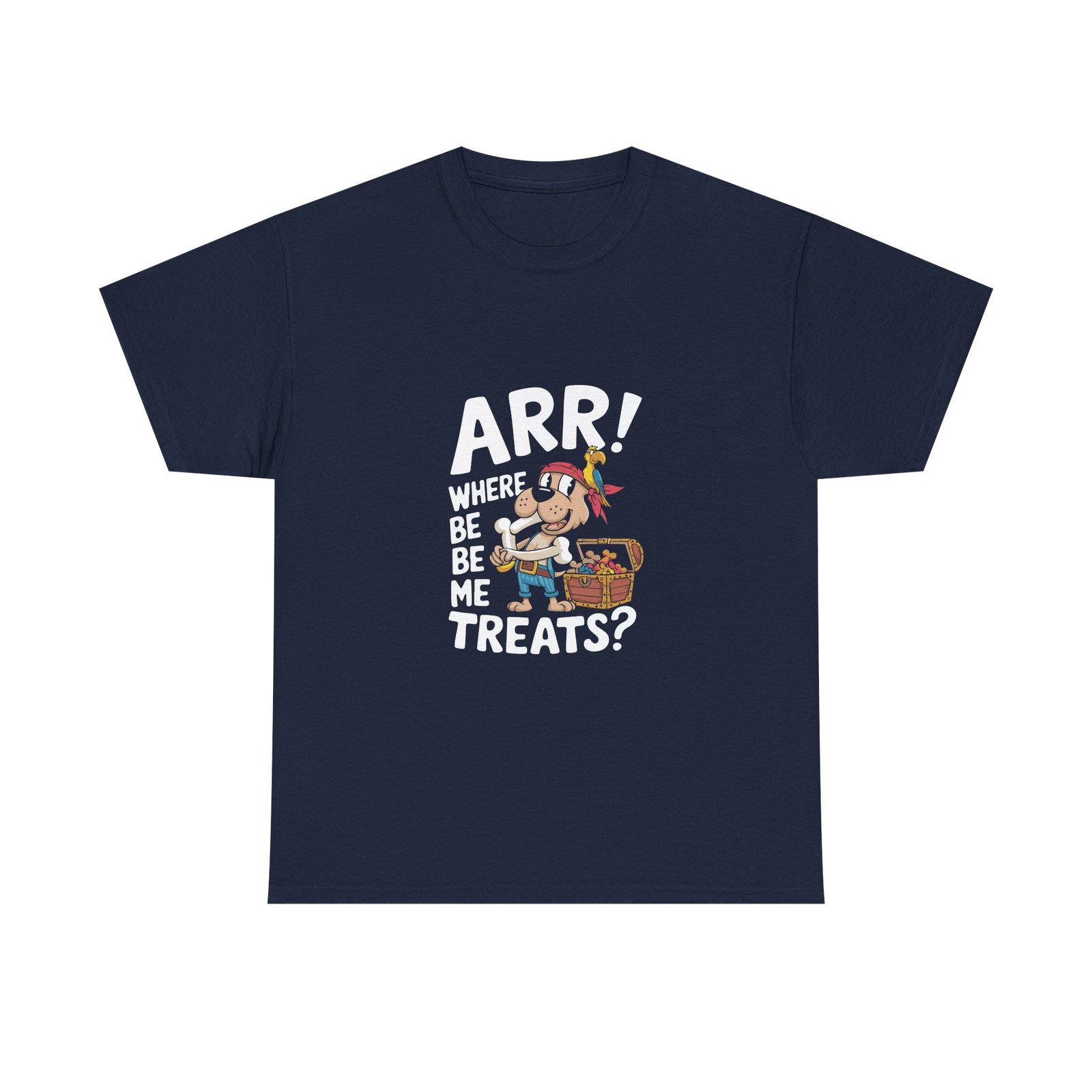 Cute Pirate Dog with Treasure Chest of Treats Illustration - T-shirt - Image 9