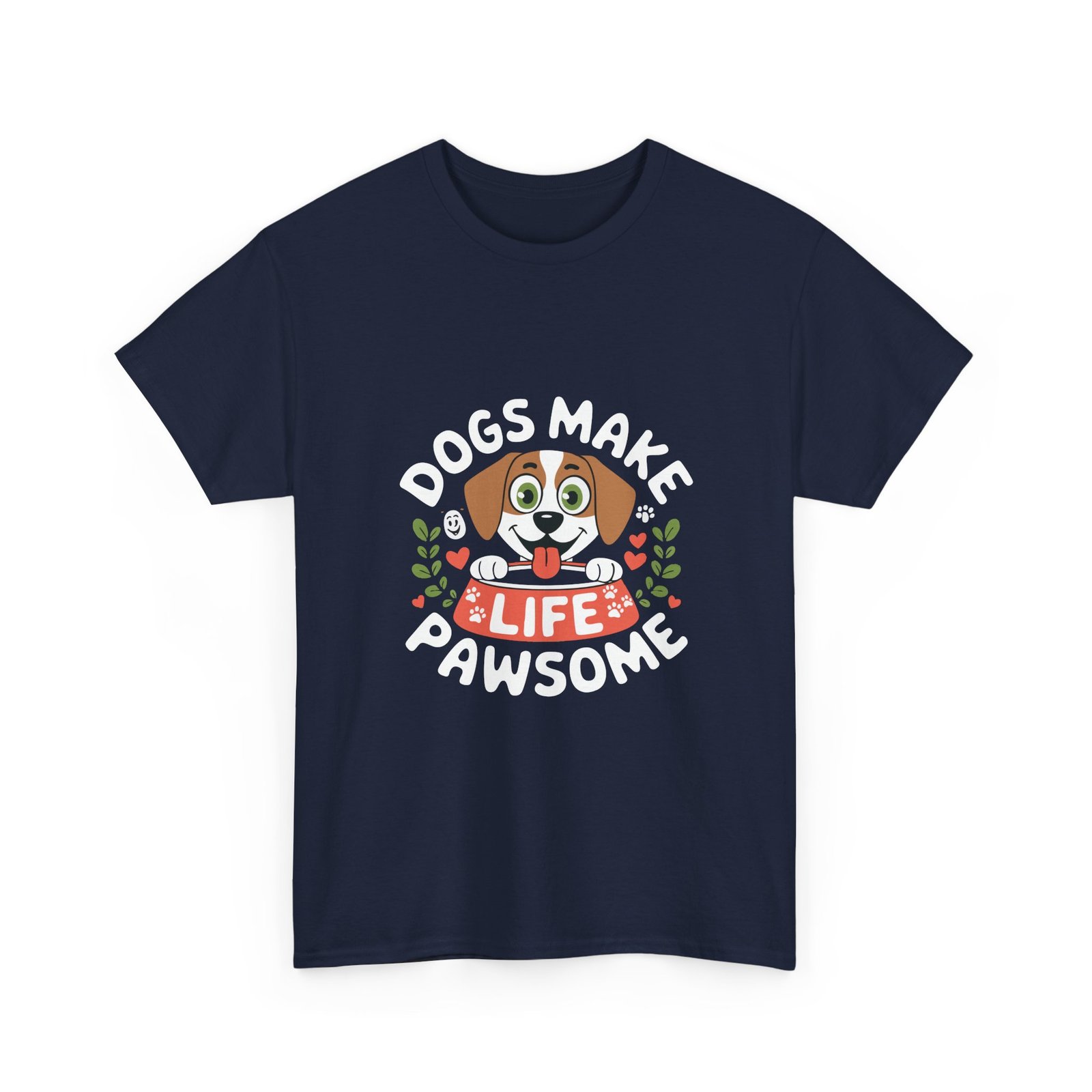 Cute Pawsome Life Cartoon Dog with Playful Expressions - T-shirt - Image 11