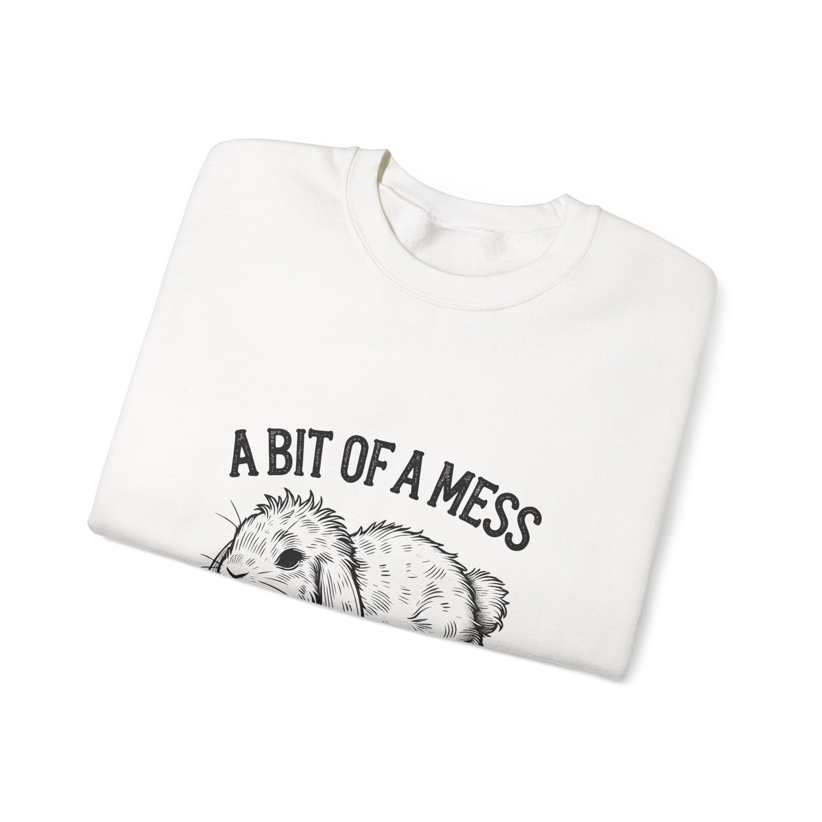 A Bit Of A Mess But Doing My Best Black Rabbit Cute Illustration - Sweatshirt - Image 3