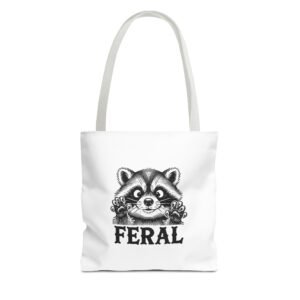 Feral Black Raccoon with Intense Wild Expression - Tote Bag