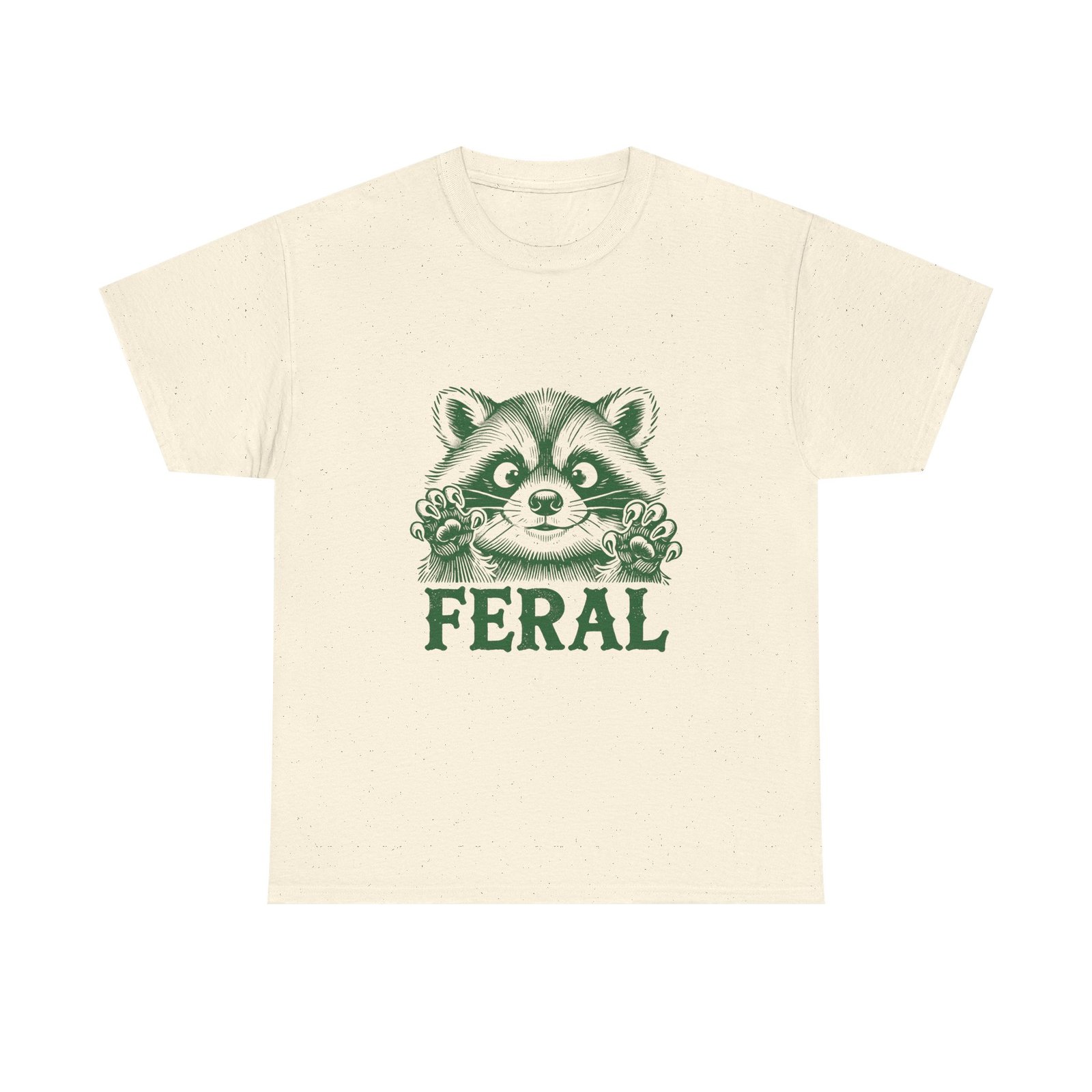 Vibrant Feral Green Raccoon Illustration with Wild Nature Vibes - T-shirt - Image 5