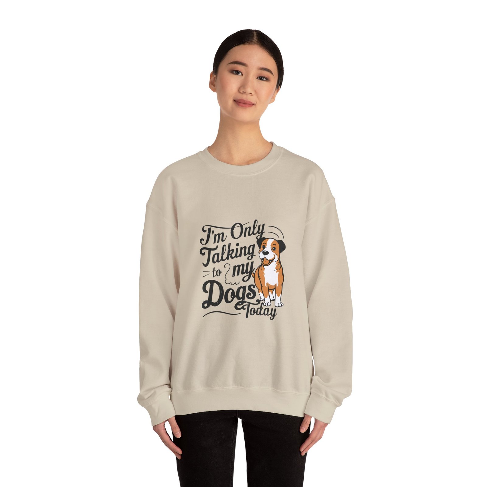 Talking To My Dog Today Whimsical Typography Design - Sweatshirt - Image 8