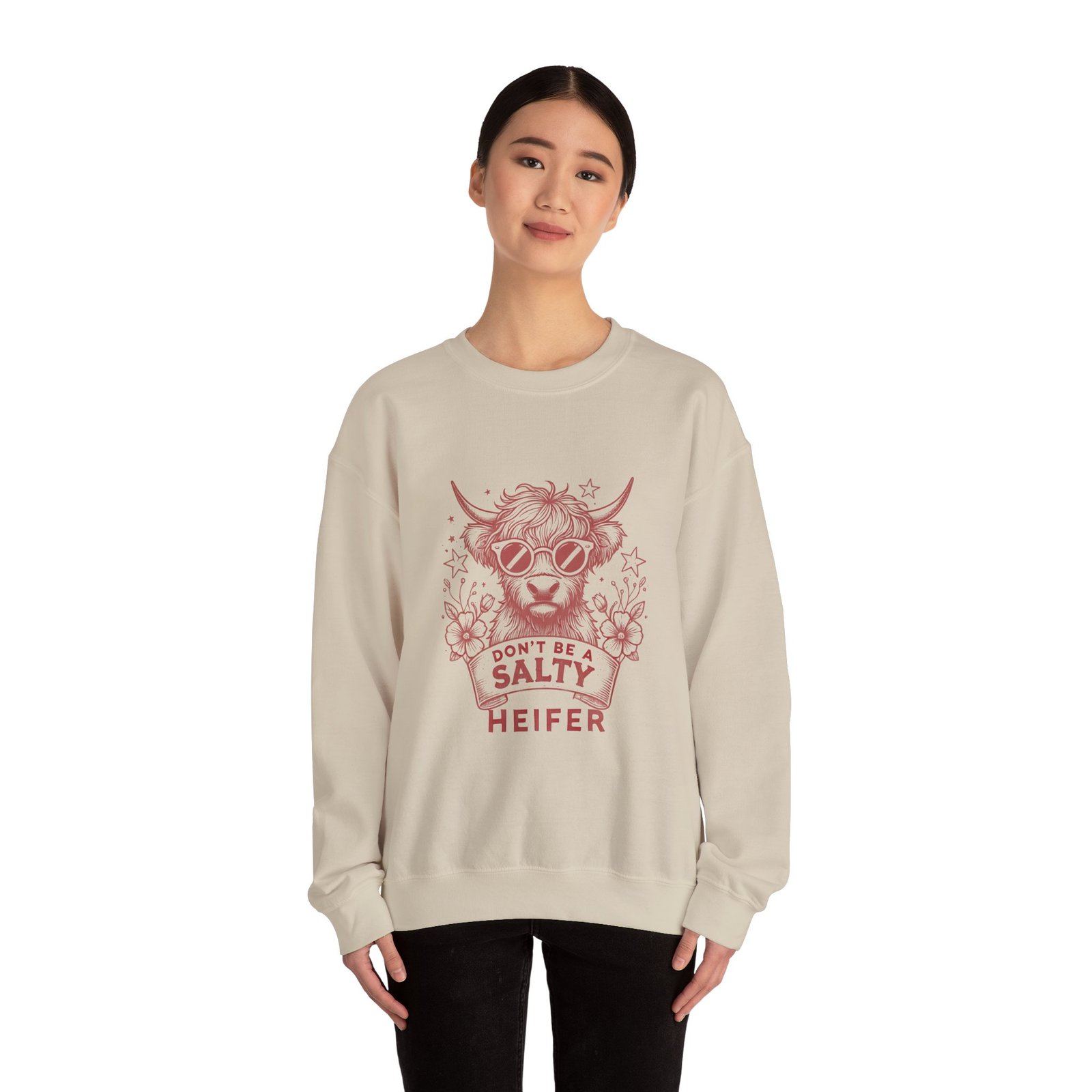 Don’t Be Salty Red Heifer Cow Wearing Cool Sunglasses - Sweatshirt - Image 8