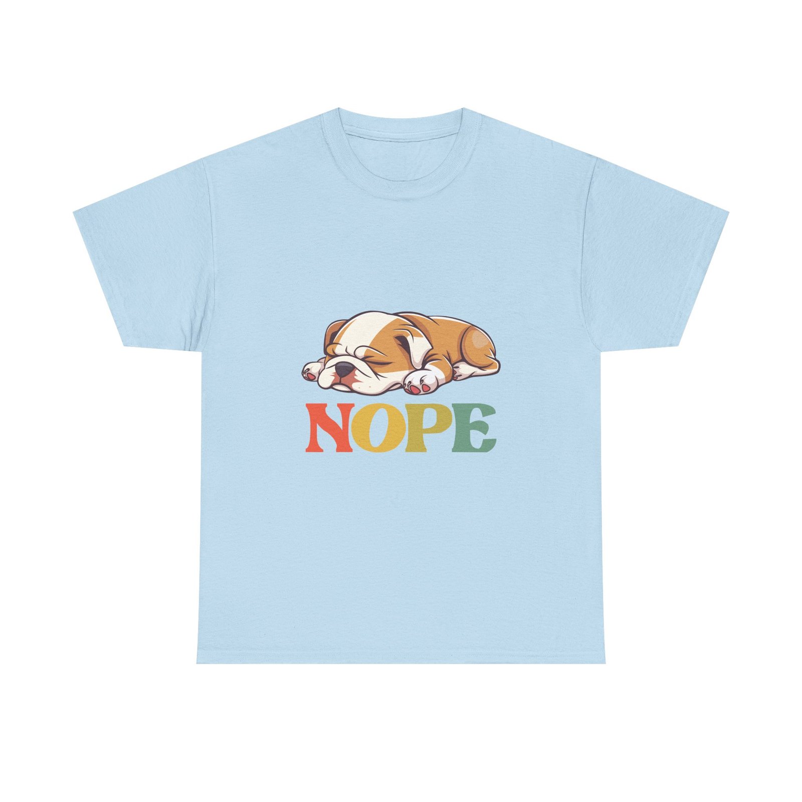 Adorable Sleeping Puppy with Nope Text Illustration - T-shirt - Image 9