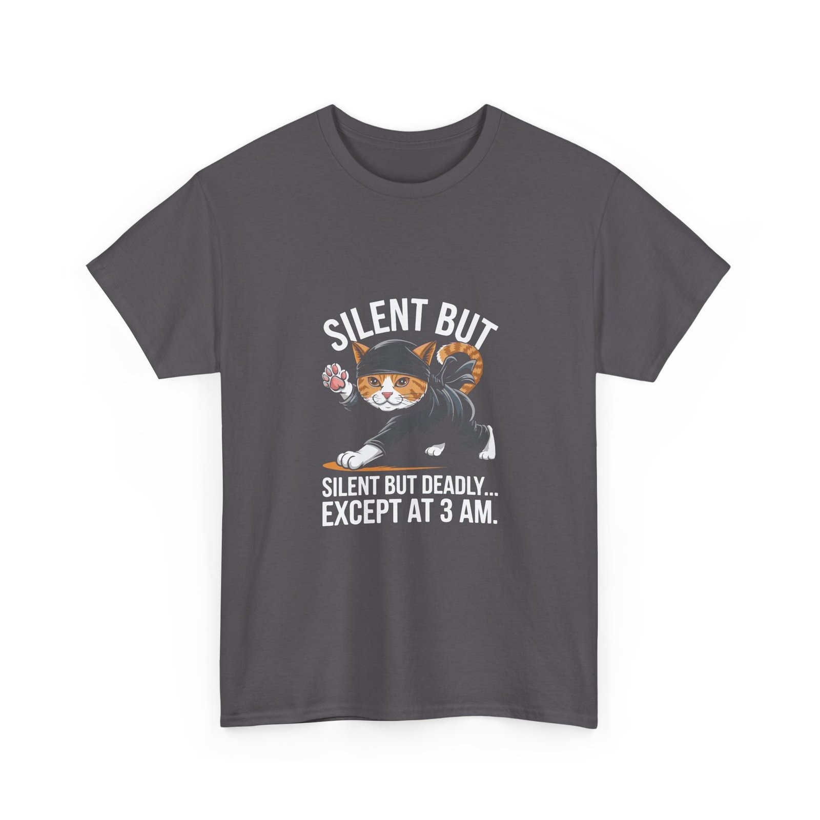 Silent But Deadly Ninja Cat in Stealth Pose Design - T-shirt - Image 7
