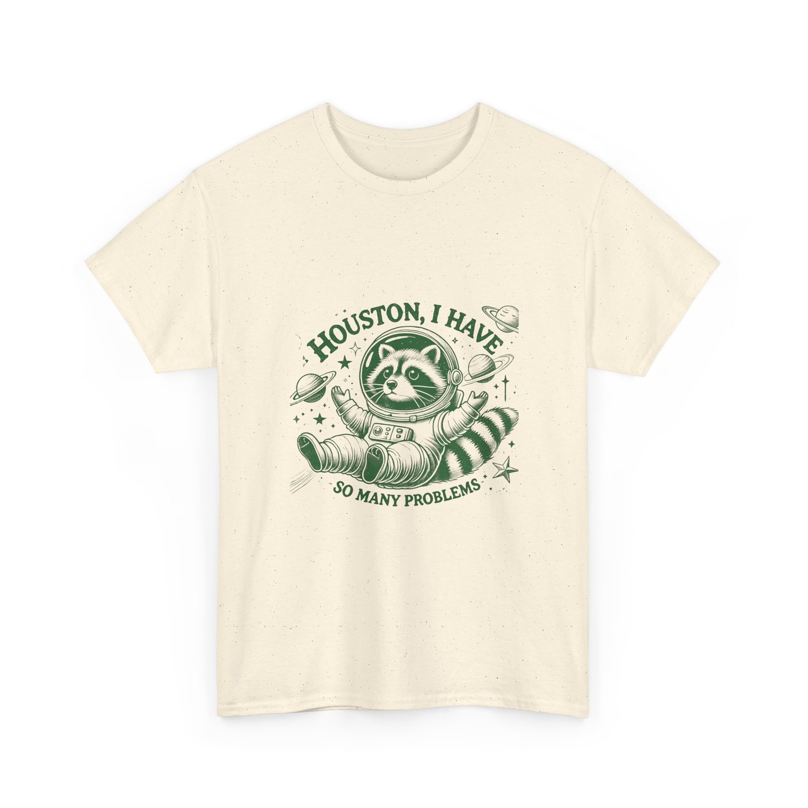 Houston I Have So Many Problems Funny Green Raccoon Graphic - T-shirt - Image 7