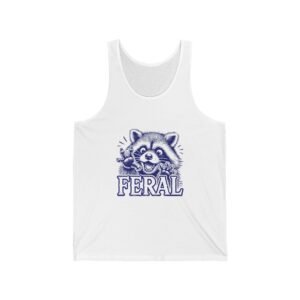 Feral Blue Raccoon with Humorous Expression Illustration - Tank Top