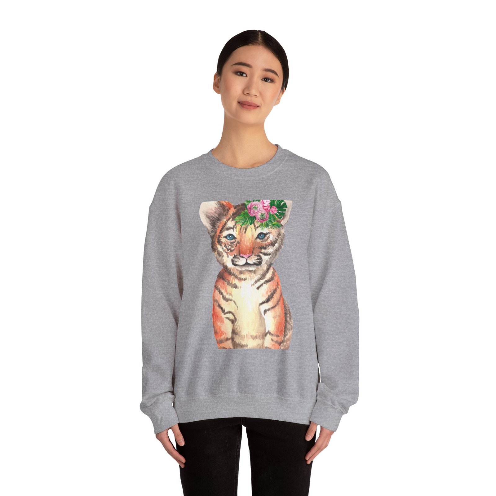 Adorable Baby Tiger Illustration with Playful Expression - Sweatshirt - Image 12
