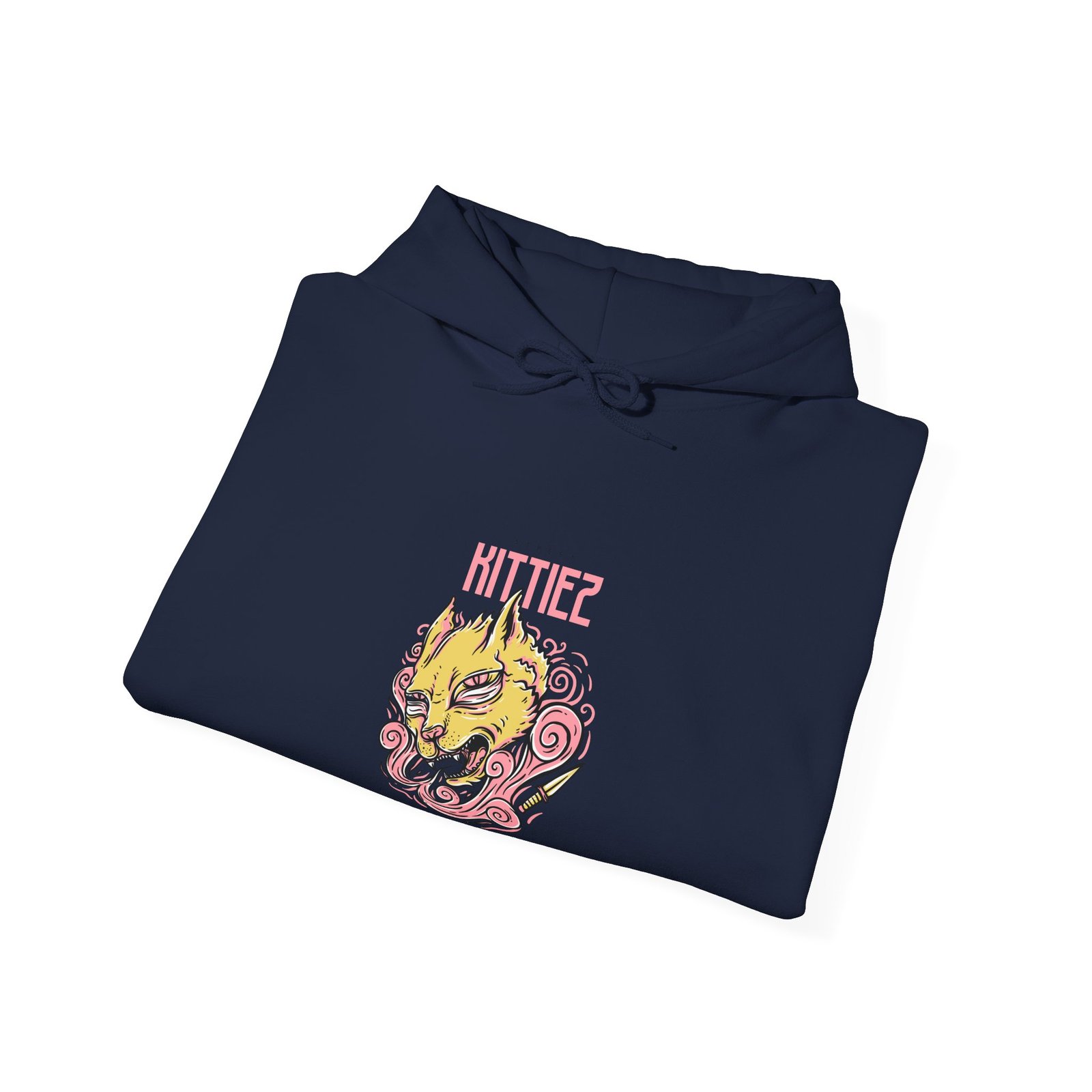 Psycho Kitten Surreal Art with Intense Expression and Vivid Colors - Hoodie - Image 12