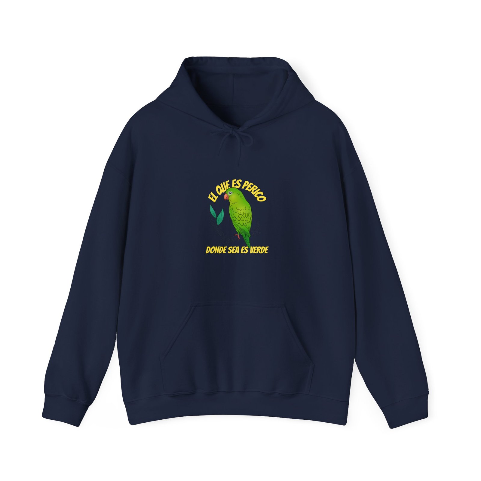 Vibrant El Perico Green Tropical Parrot Illustration - Hoodie - Image 9