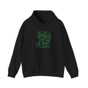 Adorable Green Raccoon Illustration with Cute and Feral Style - Hoodie