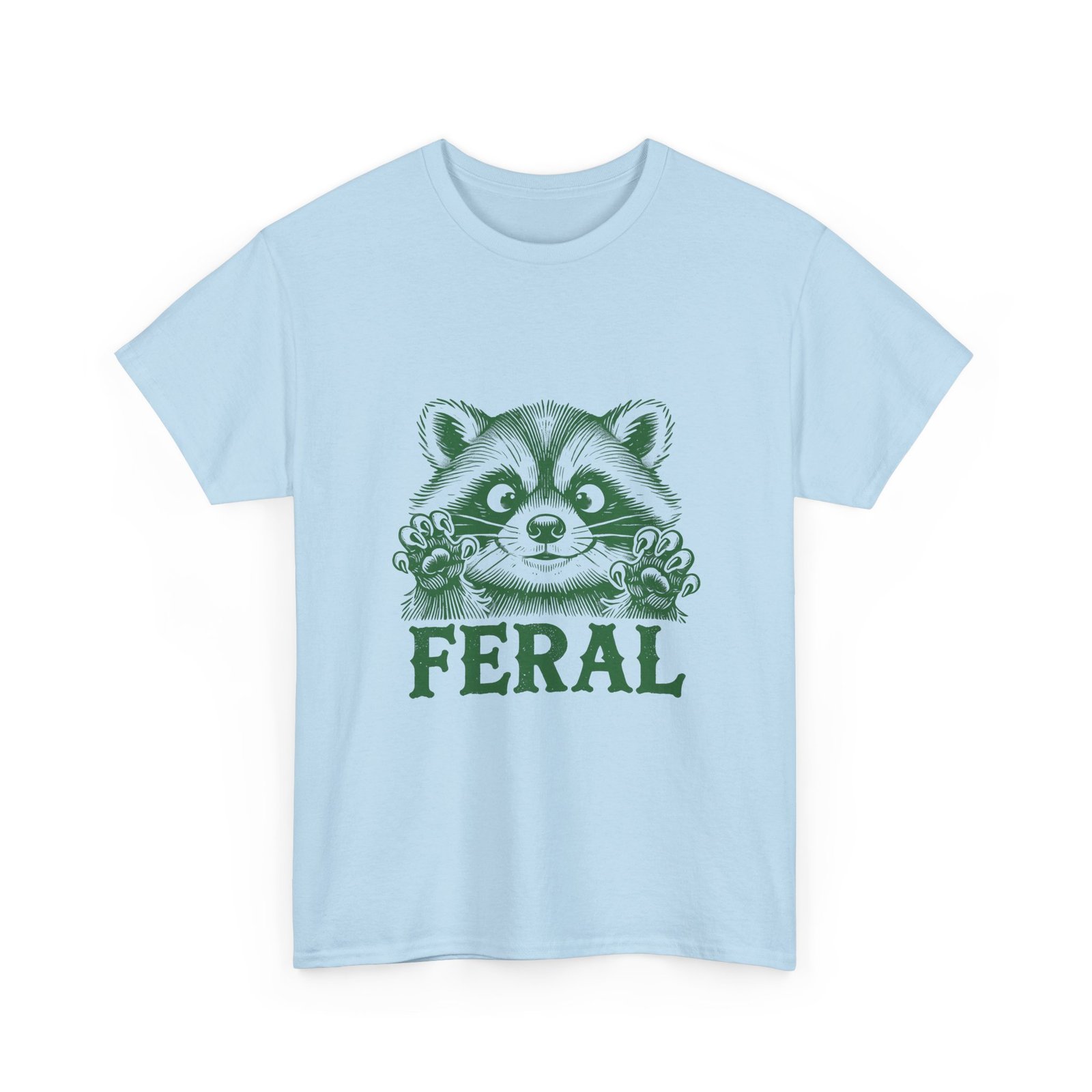 Vibrant Feral Green Raccoon Illustration with Wild Nature Vibes - T-shirt - Image 11