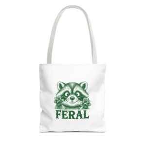 Vibrant Feral Green Raccoon Illustration with Wild Nature Vibes - Tote Bag