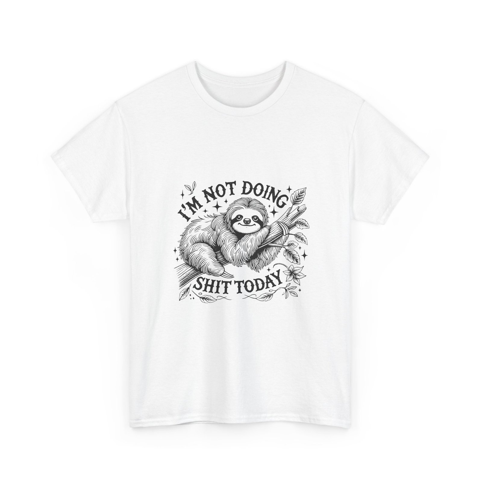 I’m Not Doing Shit Today Black Sloth Lazy Design - T-shirt - Image 3