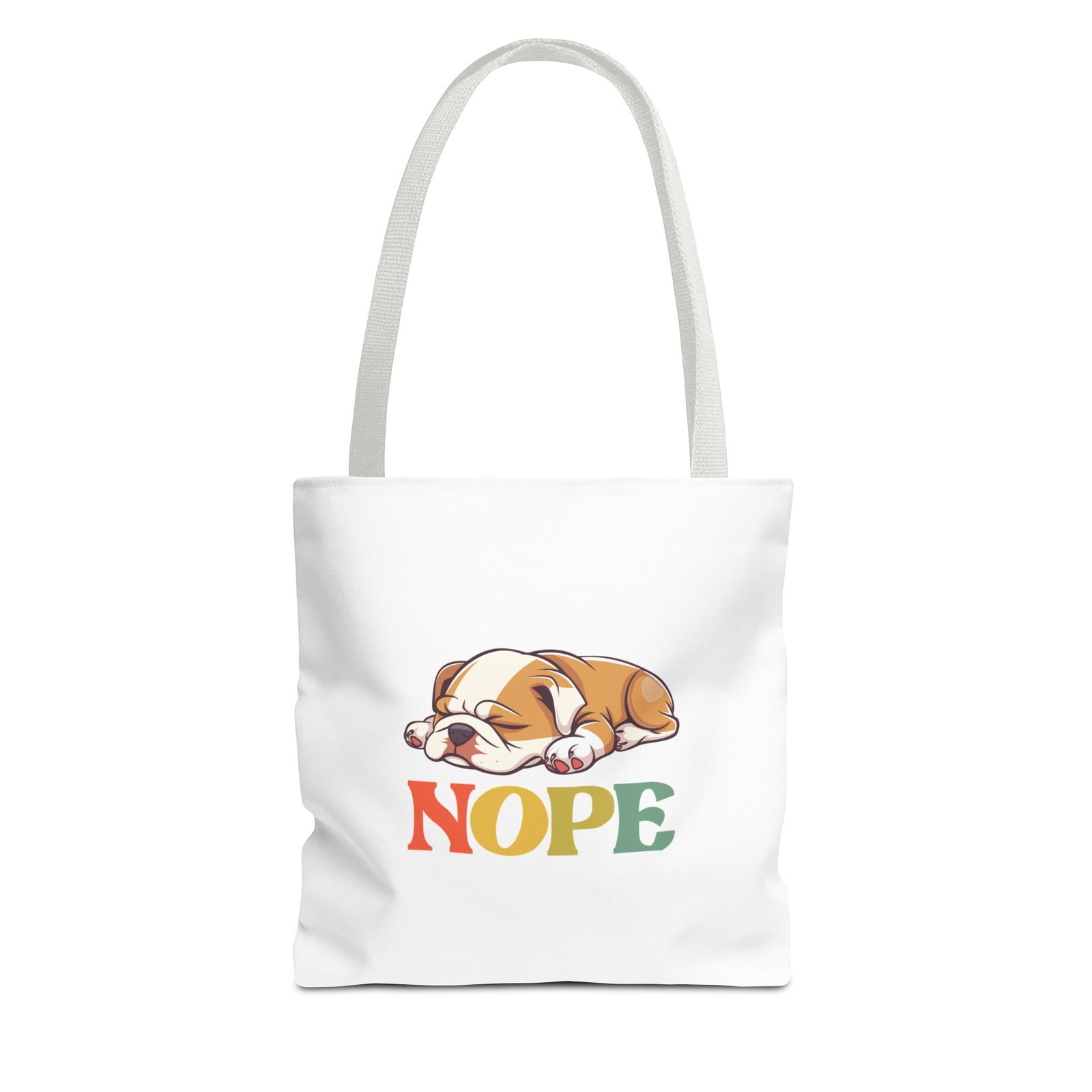 Adorable Sleeping Puppy with Nope Text Illustration - Tote Bag