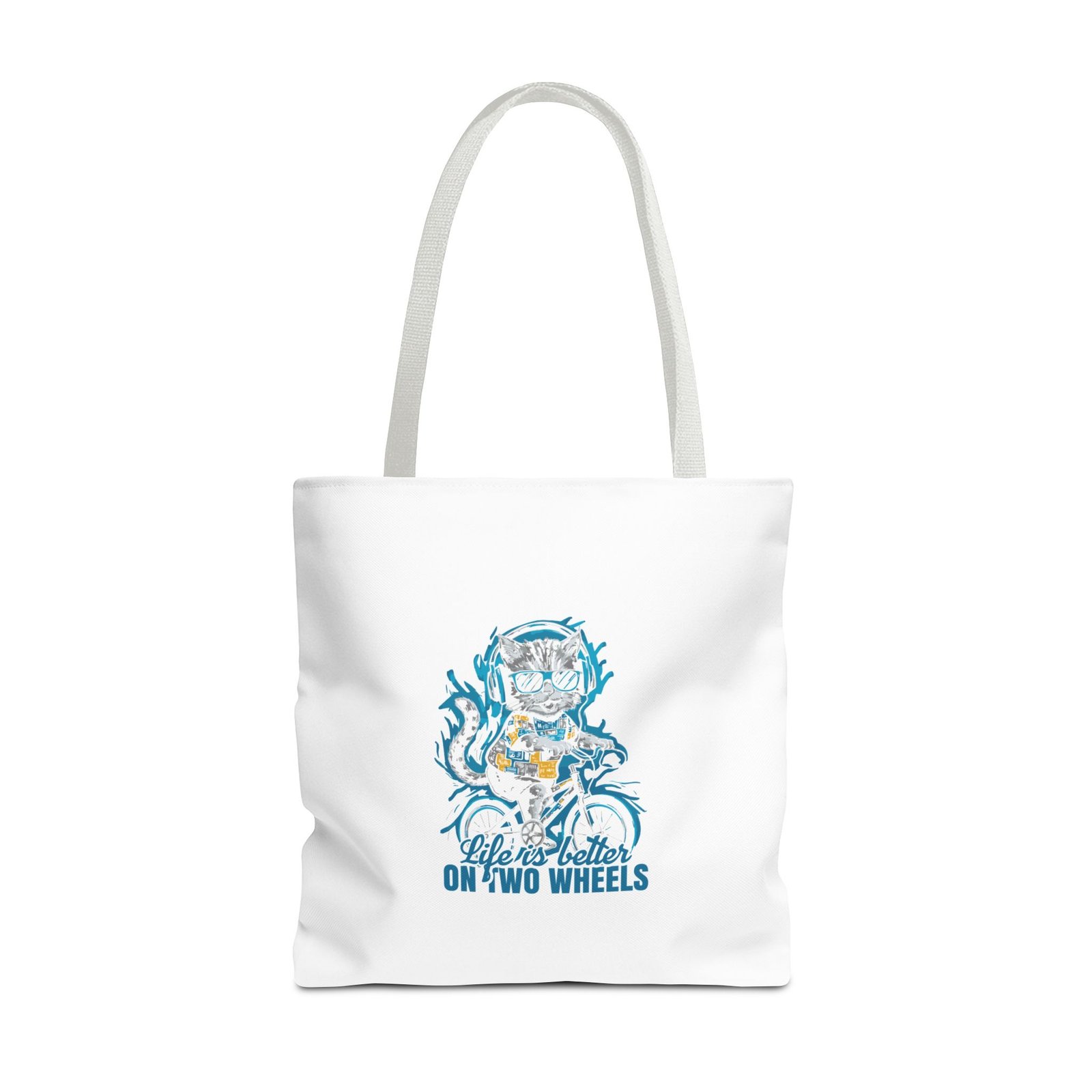 Life Is Better On Two Wheels Cat Cycling Graphic - Tote Bag - Image 9