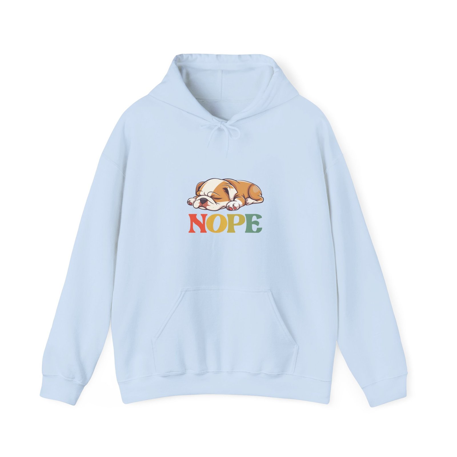 Adorable Sleeping Puppy with Nope Text Illustration - Hoodie - Image 9