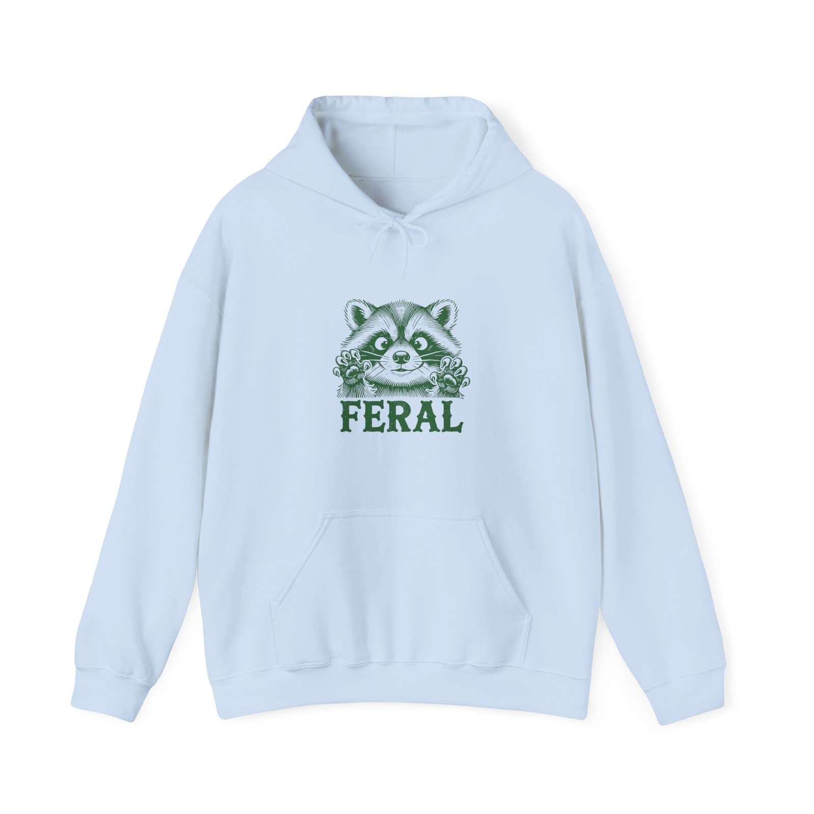 Vibrant Feral Green Raccoon Illustration with Wild Nature Vibes - Hoodie - Image 9