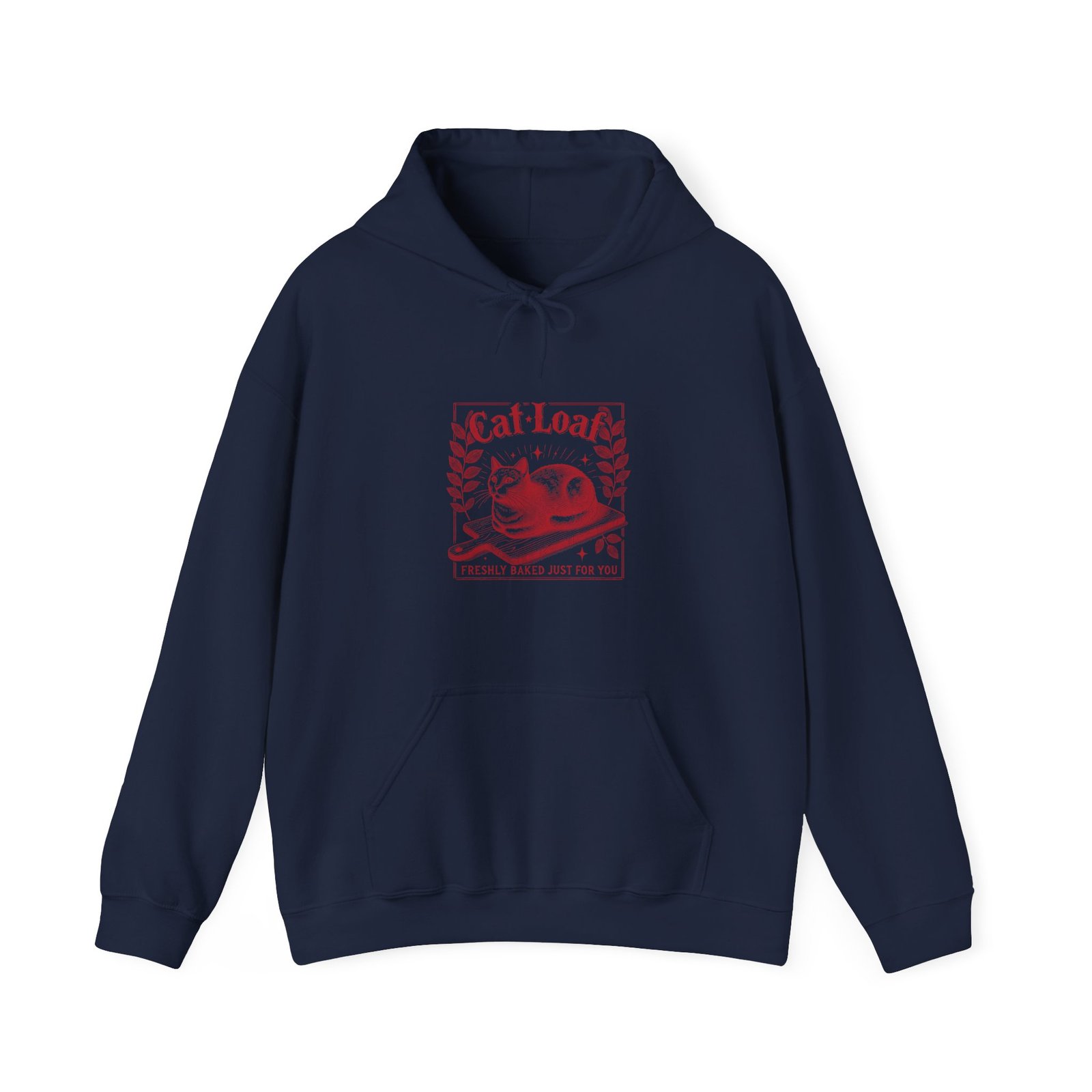 Red Cat Loaf Cute Minimalist Cat Illustration - Hoodie - Image 9