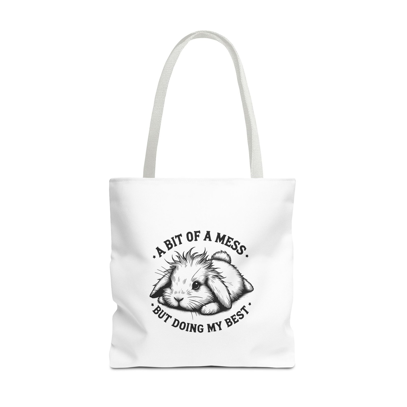 A Bit Of A Mess But Doing My Best Black Rabbit Chilling Design - Tote Bag - Image 9