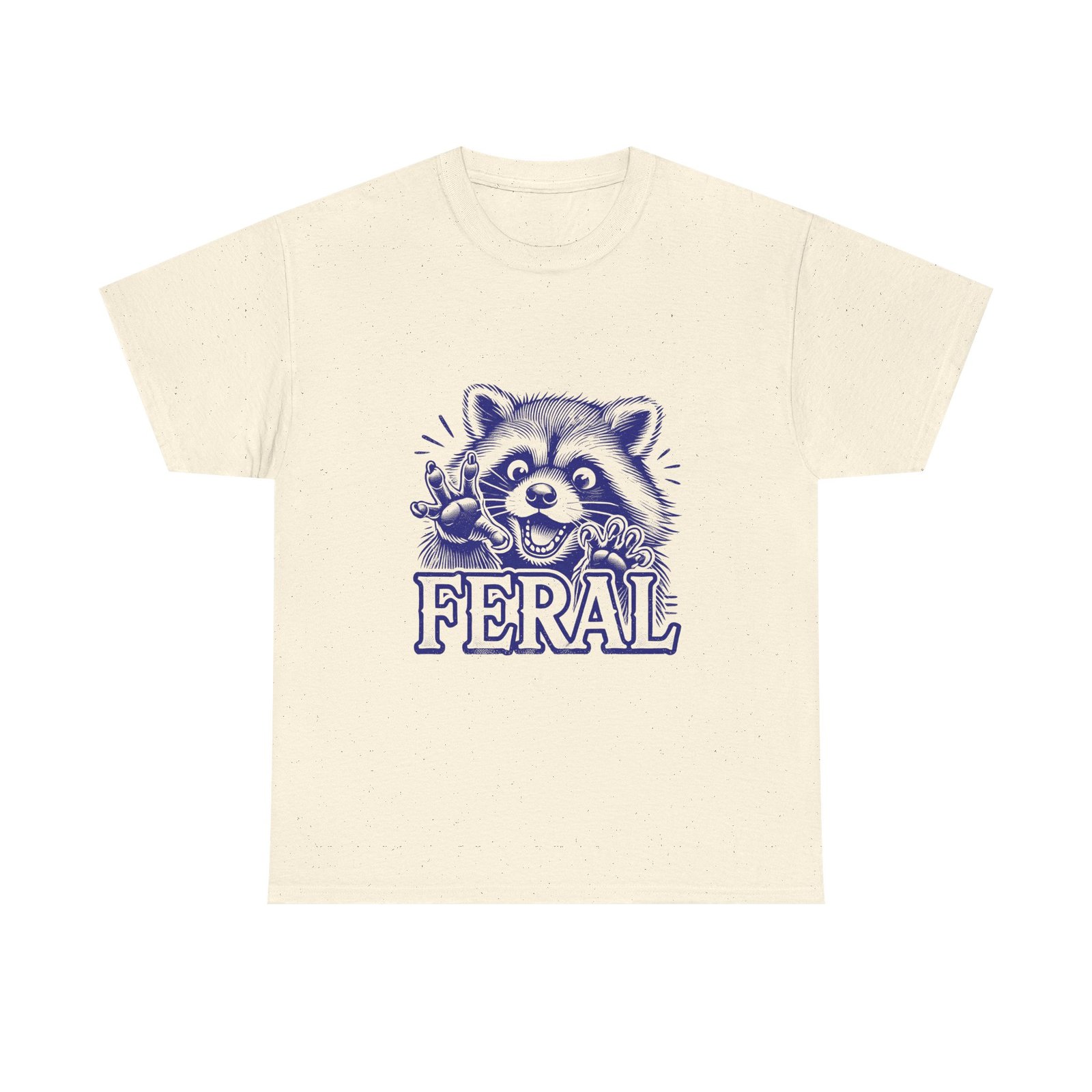 Feral Blue Raccoon with Humorous Expression Illustration - T-shirt - Image 5