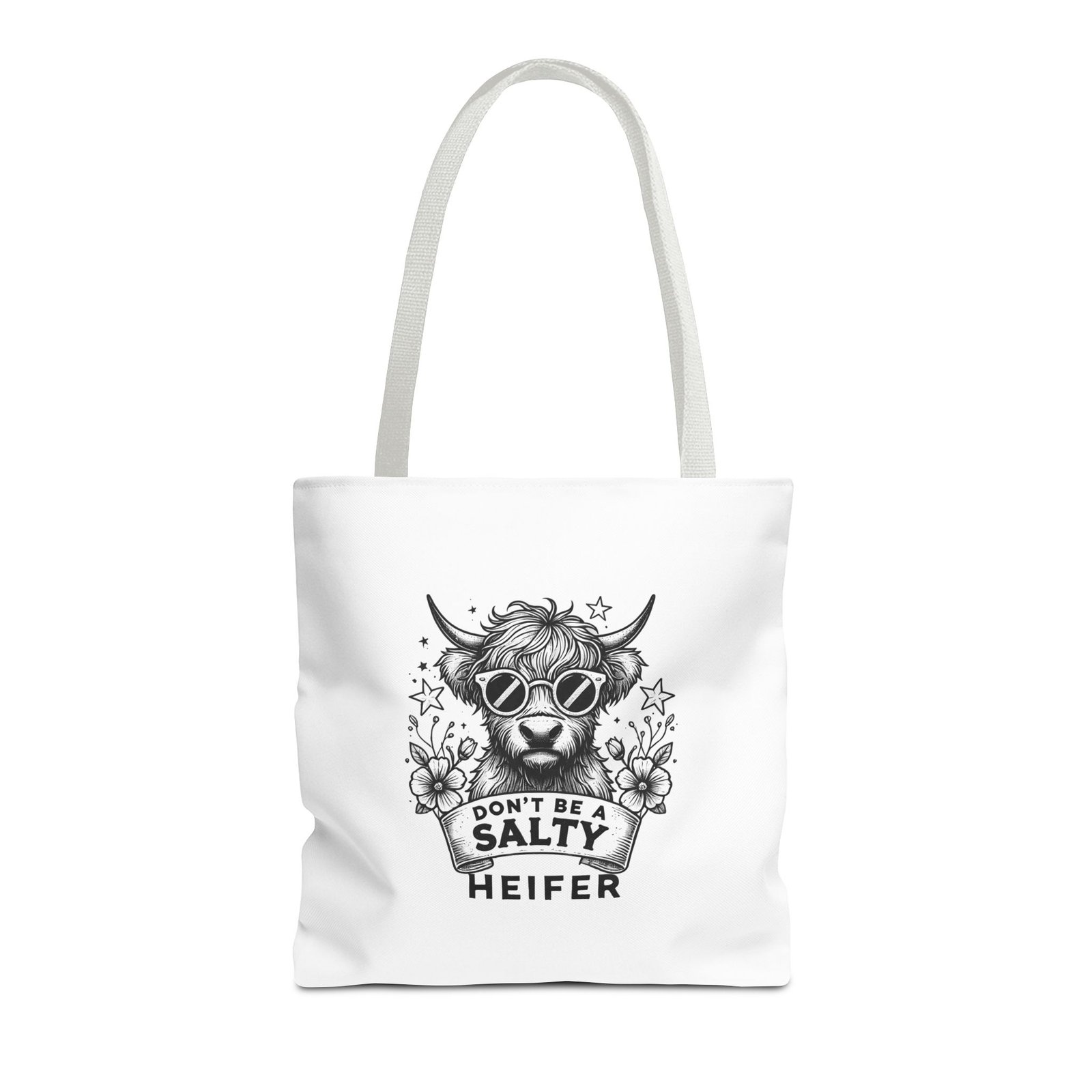 Don’t Be Salty Heifer Black Cow Wearing Cool Sunglasses Design - Tote Bag - Image 5