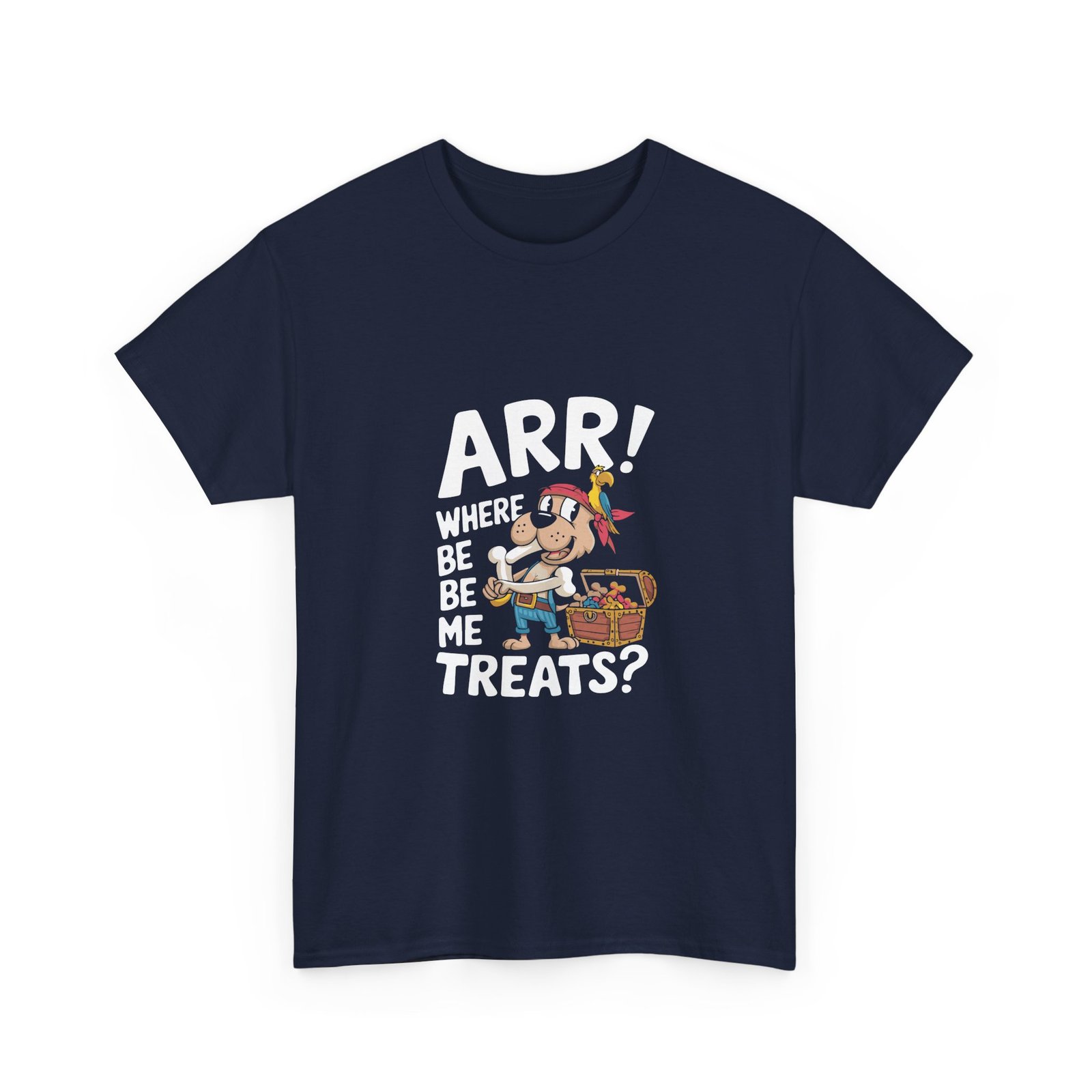 Cute Pirate Dog with Treasure Chest of Treats Illustration - T-shirt - Image 11