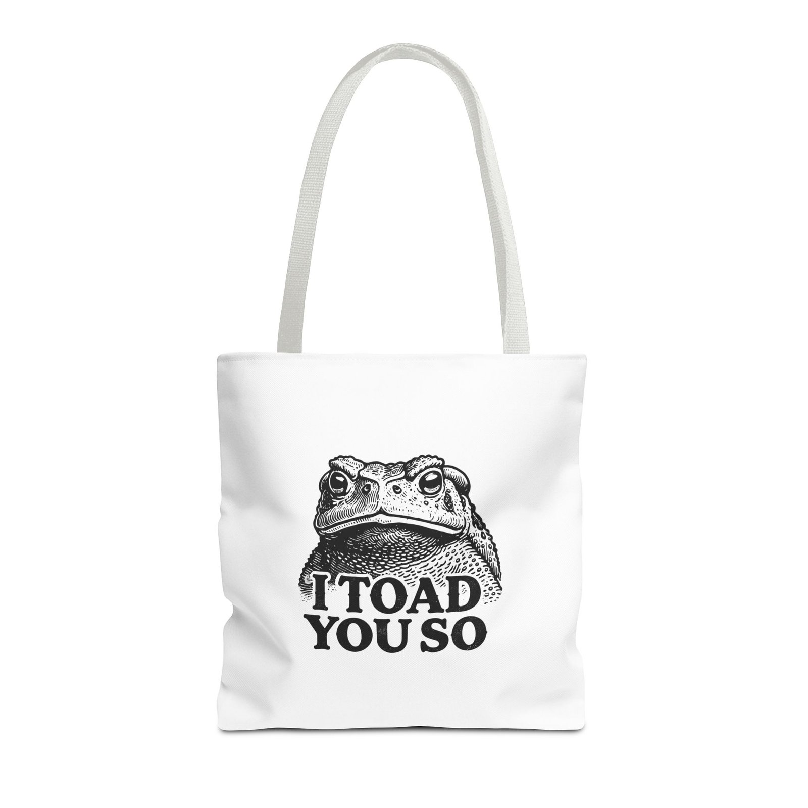 I Toad You So Funny Black Frog Illustration - Tote Bag - Image 5