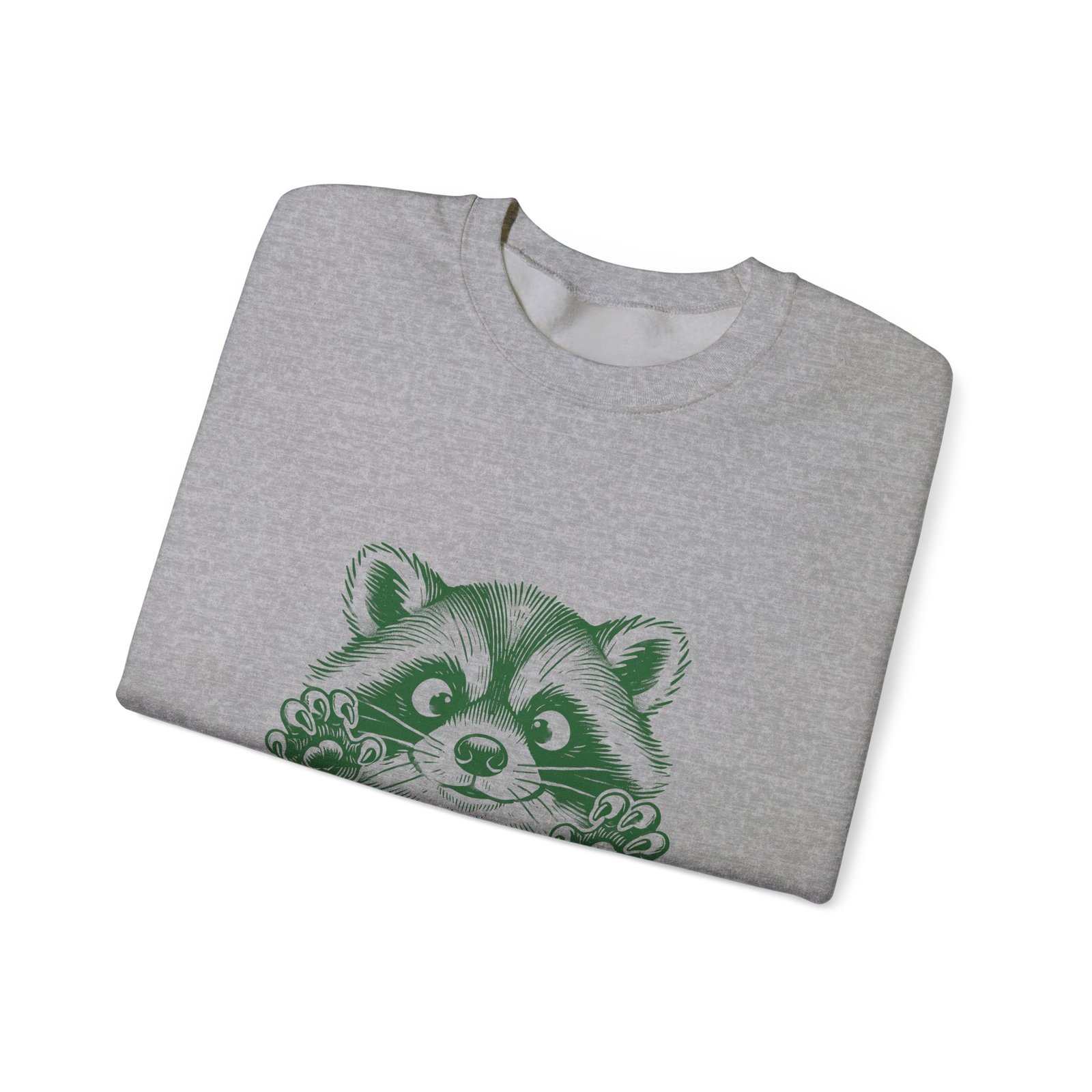 Vibrant Feral Green Raccoon Illustration with Wild Nature Vibes - Sweatshirt - Image 11