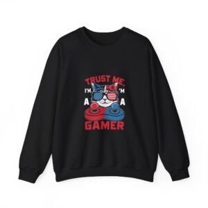 Trust Me Gamer Cat Funny Cute Cat Illustration - Sweatshirt