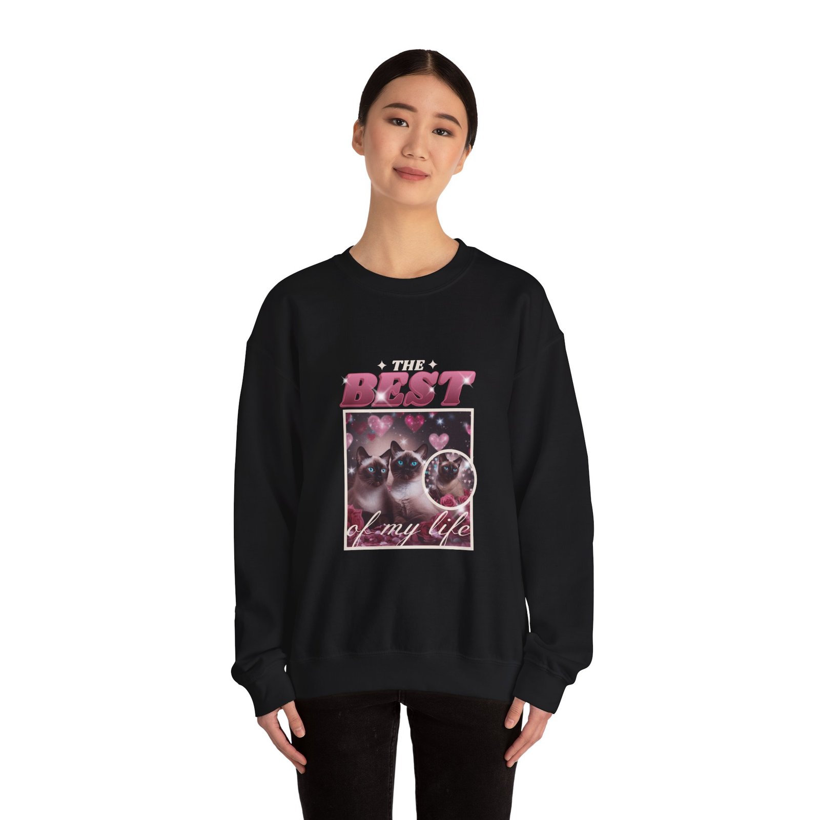 Best Cats Ever Cute Cat Illustration with Playful Typography - Sweatshirt - Image 4