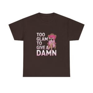 Too Glam To Give A Damn Bold Glitter Typography - T-shirt