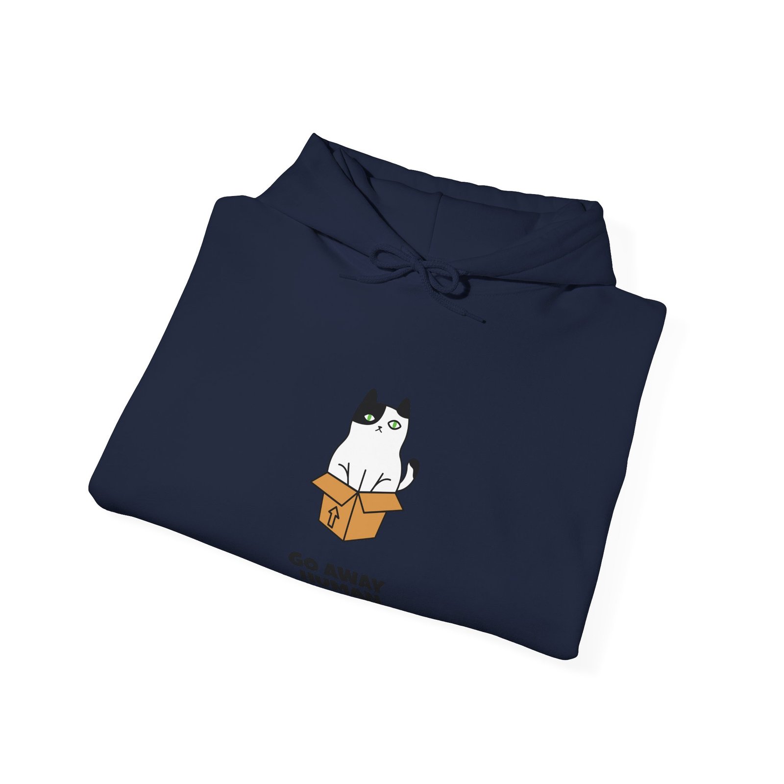 Go Away Human Cat Funny Grumpy Cat Illustration - Hoodie - Image 12