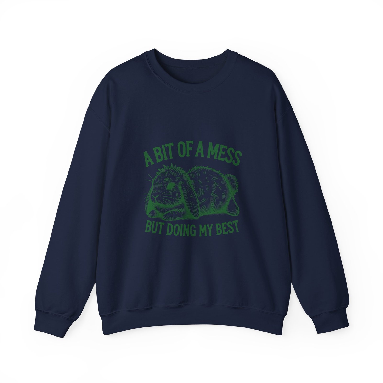 Cute Green Rabbit with A Bit Of A Mess But Doing My Best Design - Sweatshirt - Image 9