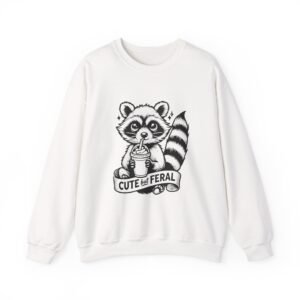 Adorable and Wild Black Raccoon Illustration with Cute Charm - Sweatshirt