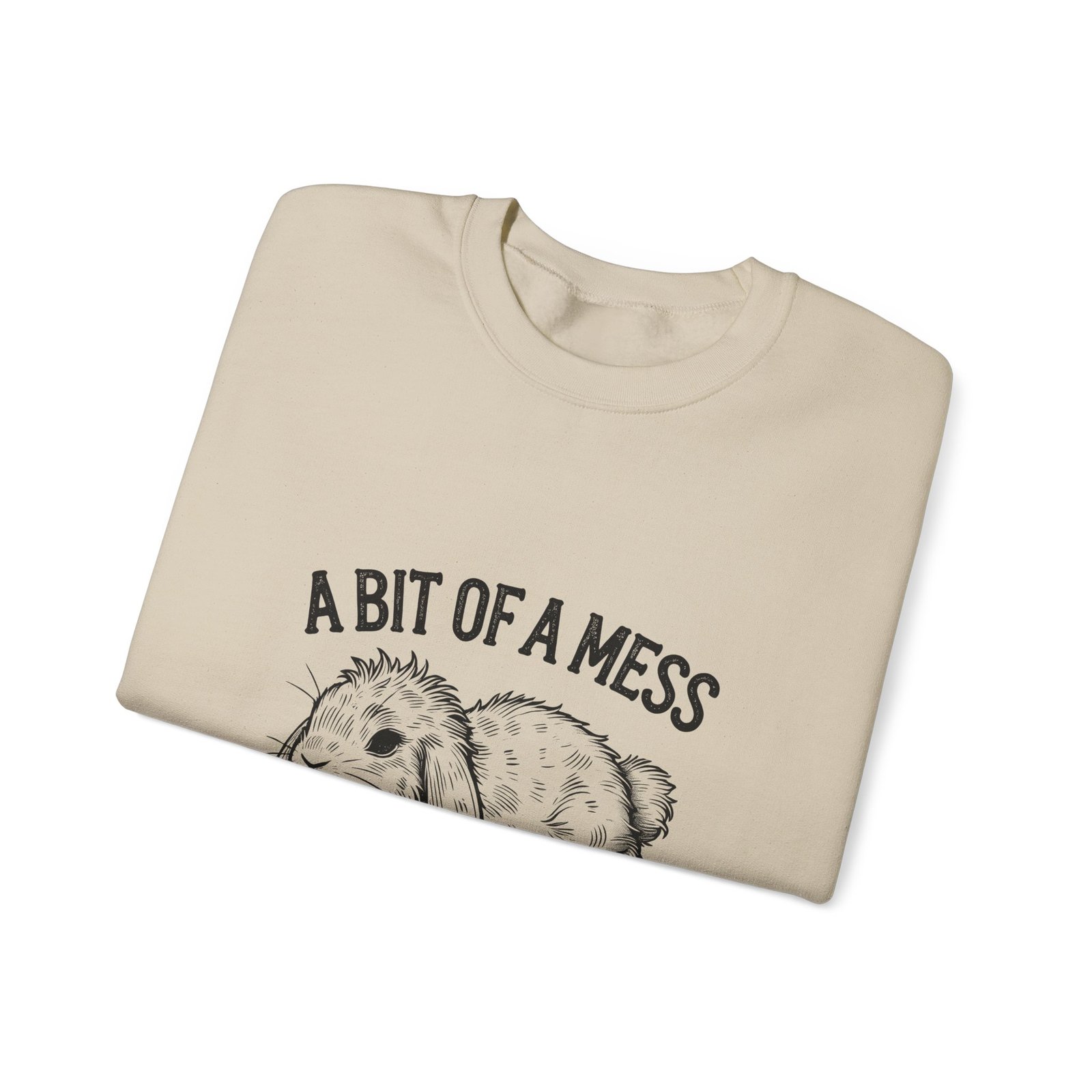 A Bit Of A Mess But Doing My Best Black Rabbit Cute Illustration - Sweatshirt - Image 7