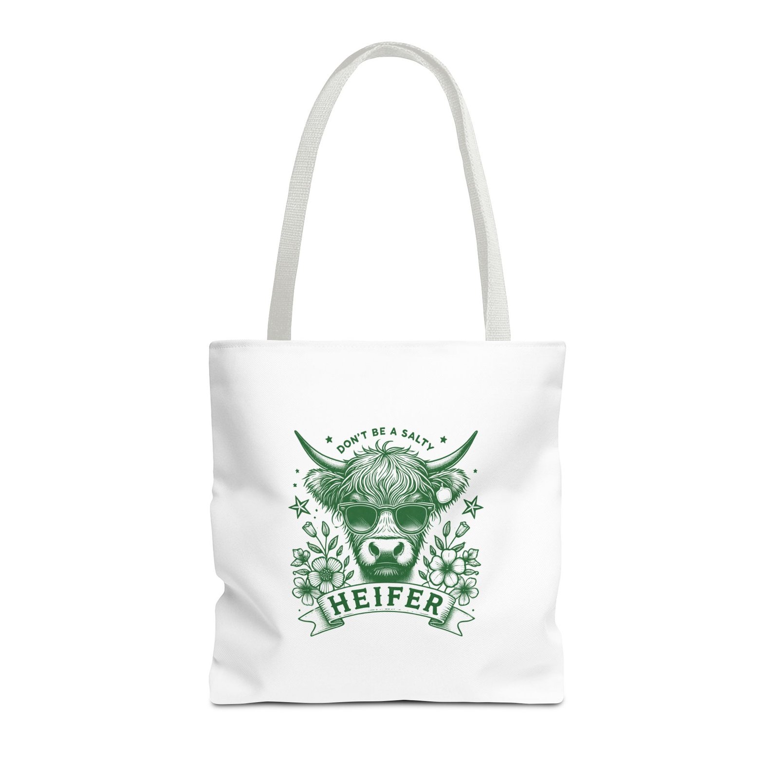 Heifer Green Cow Illustration with Natural and Rustic Charm - Tote Bag - Image 5