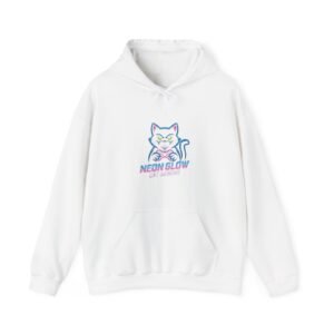 Neon Glow Cat with Gaming Vibes Cyberpunk Style - Hoodie