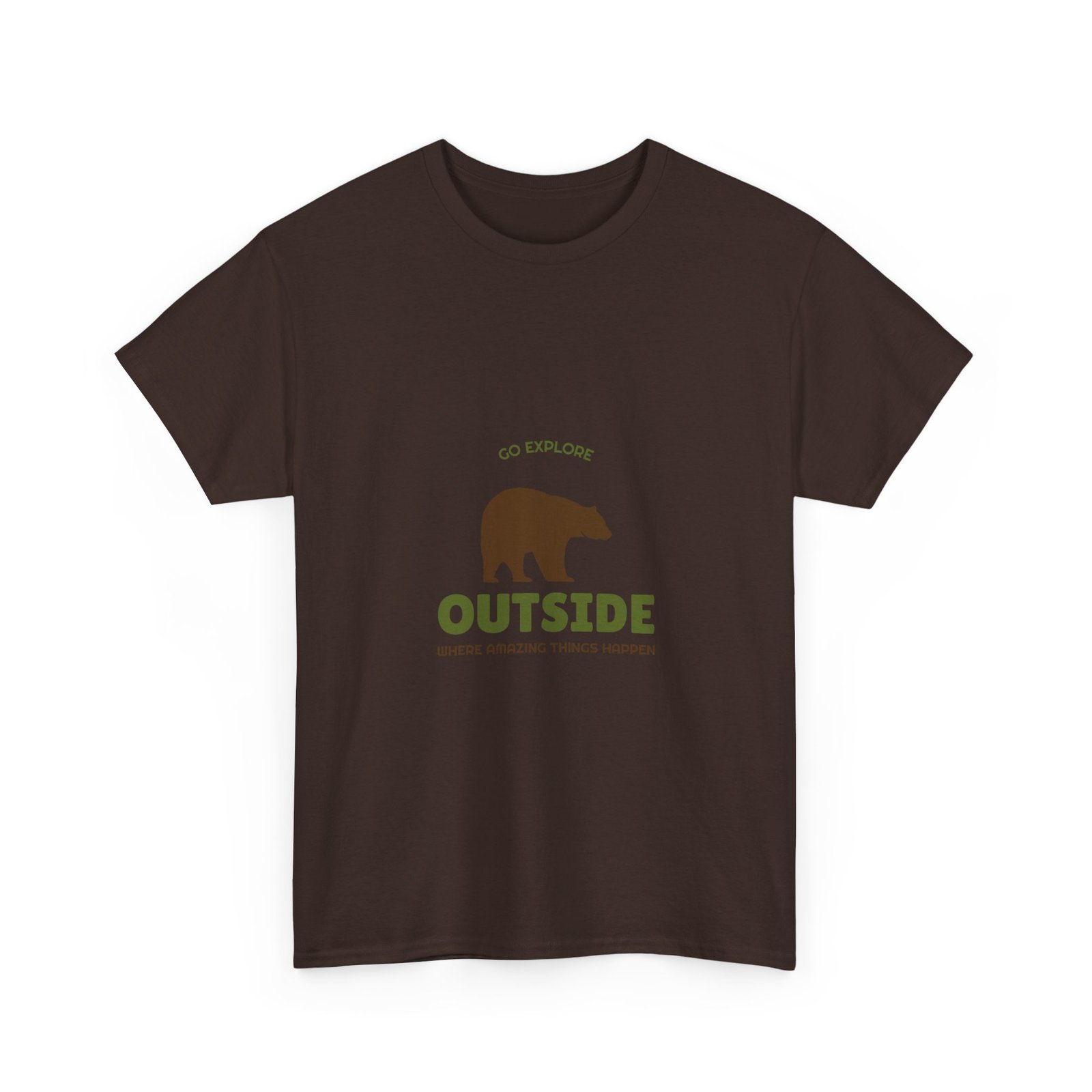 Go Outside Bear Graphic with Nature Adventure Theme - T-shirt - Image 3