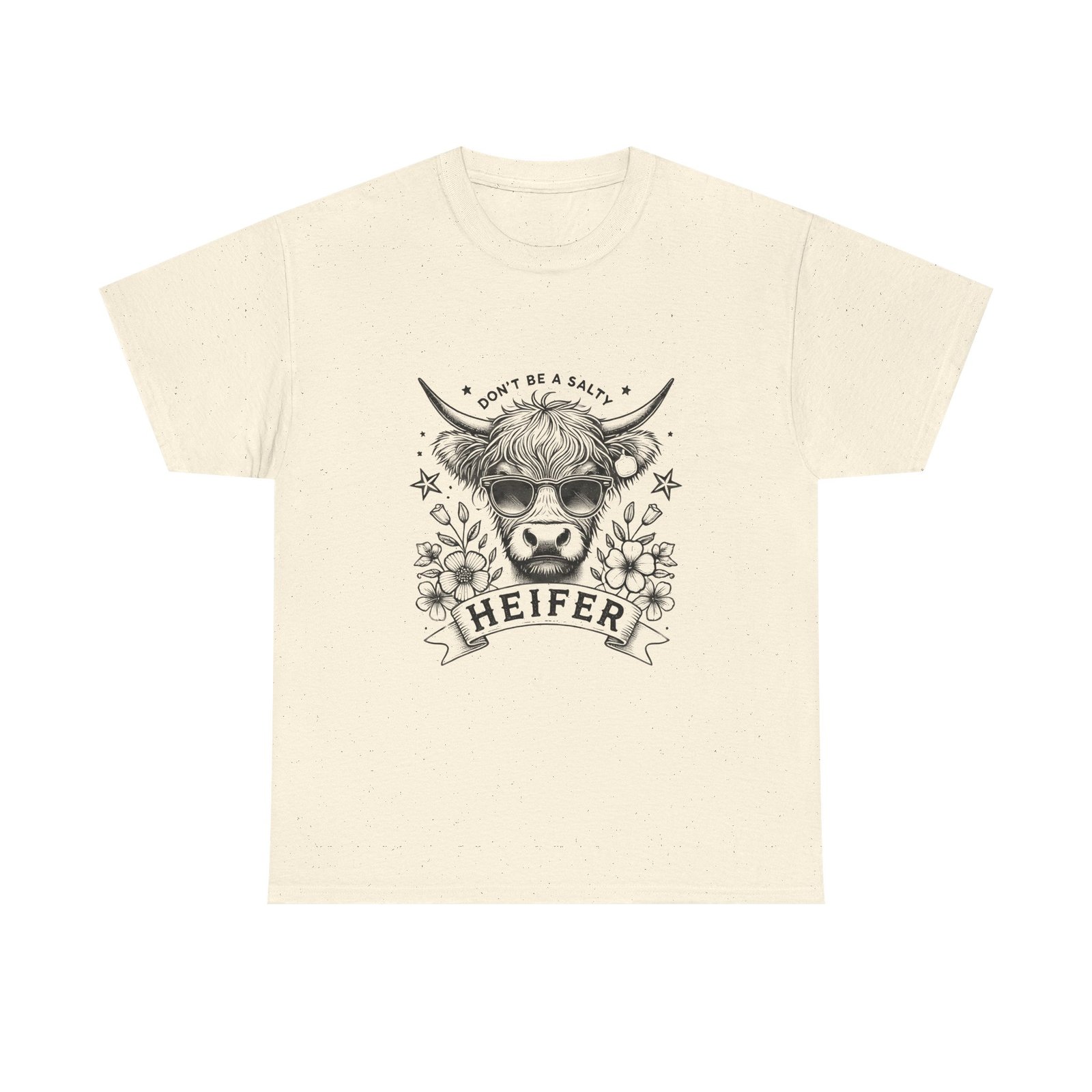 Realistic Heifer Black Cow Art Illustration - T-shirt - Image 5