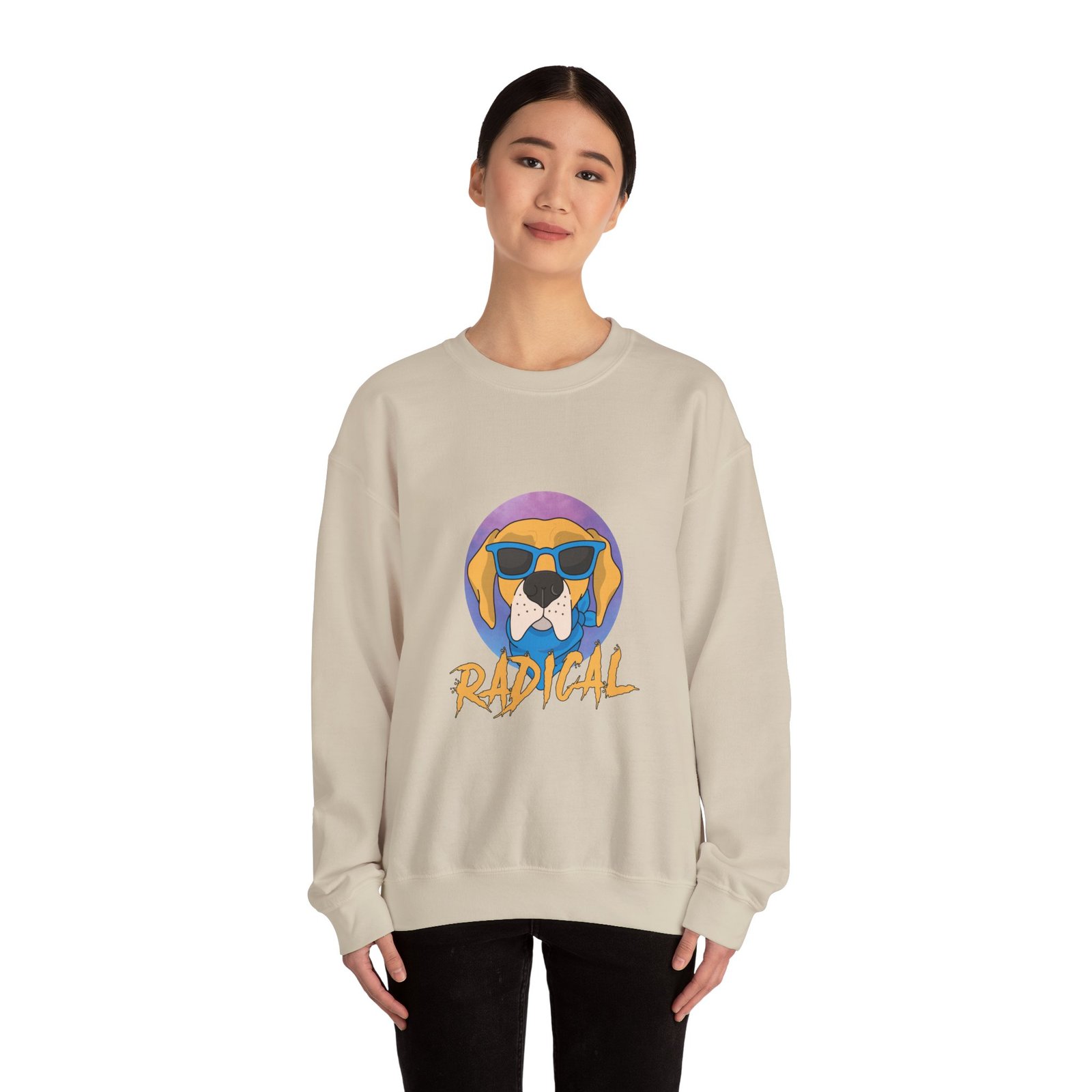 Radical Dog Wearing Cool Sunglasses Graphic Design - Sweatshirt - Image 8